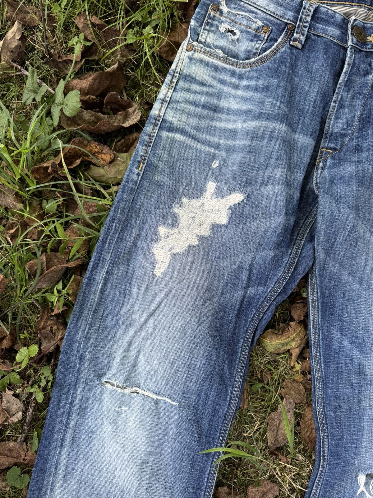 If Six Was Nine Y2K Trashed Distressed jeans straight fit pants Size US 32 / EU 48 - 4 Thumbnail