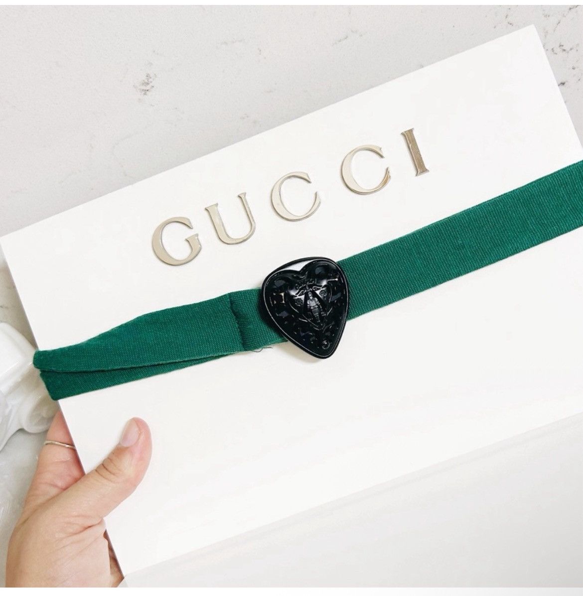 Gucci Authentic Gucci Rare Hysteria Black Heart & Teal Wool Belt Size ONE SIZE - 6 Thumbnail