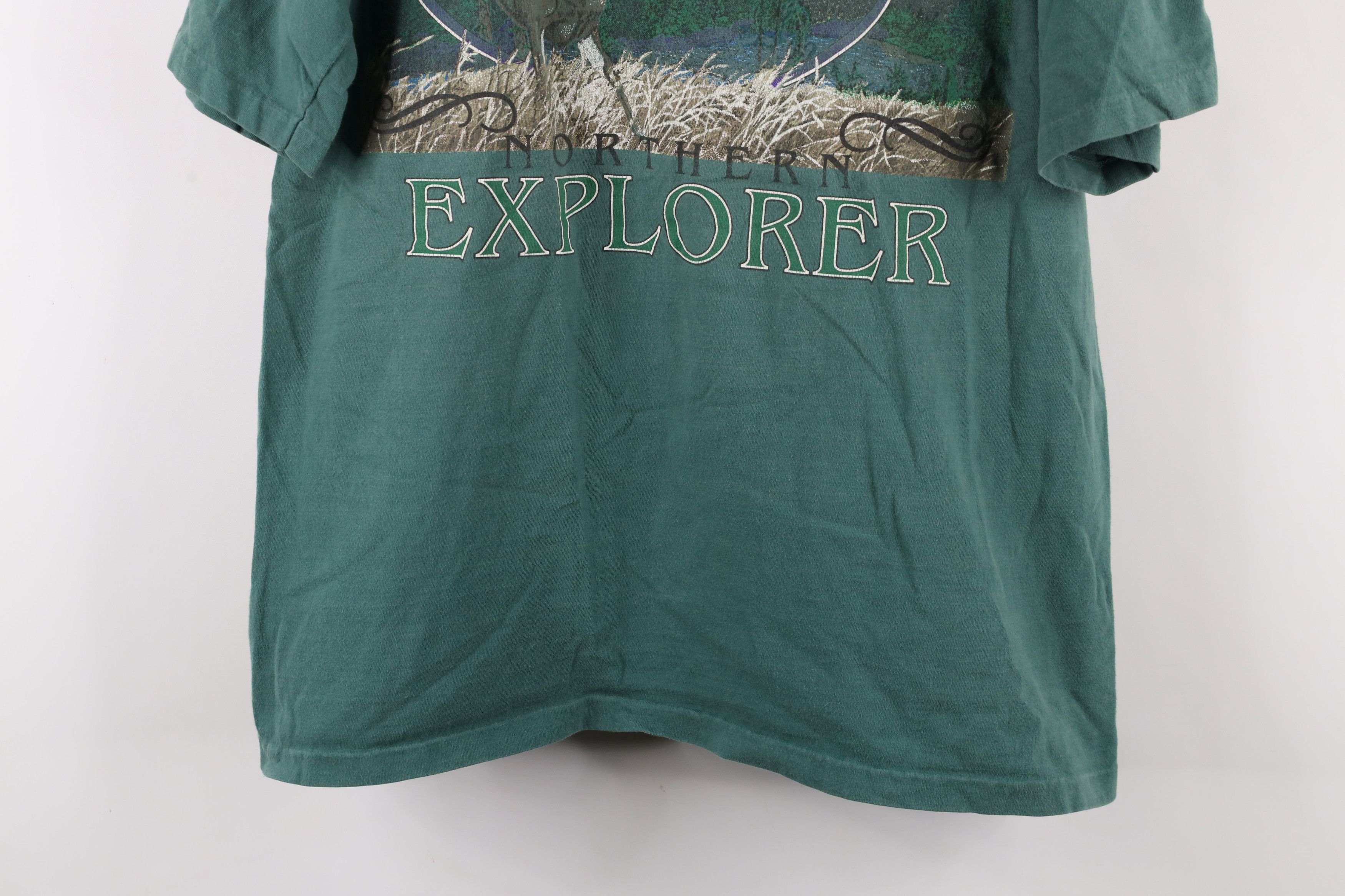 Vintage Vintage 90s Streetwear Nature Deer Buck Short Sleeve T-Shirt Size US L / EU 52-54 / 3 - 3 Thumbnail