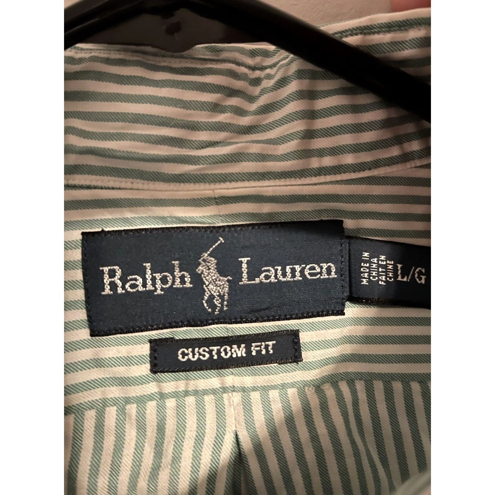 Polo Ralph Lauren VINTAGE Polo Ralph Lauren Custom Fit Pastel Green Stripes L/S Button Up Shirt Mens L Size US L / EU 52-54 / 3 - 3 Thumbnail