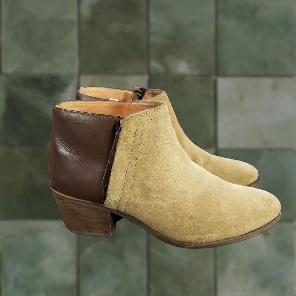 Madewell Madewell Boots Womens 7.5 Tan Brown Suede Leather Ankle Booties Block Heel Size US 7.5 / IT 37.5 - 1 Thumbnail