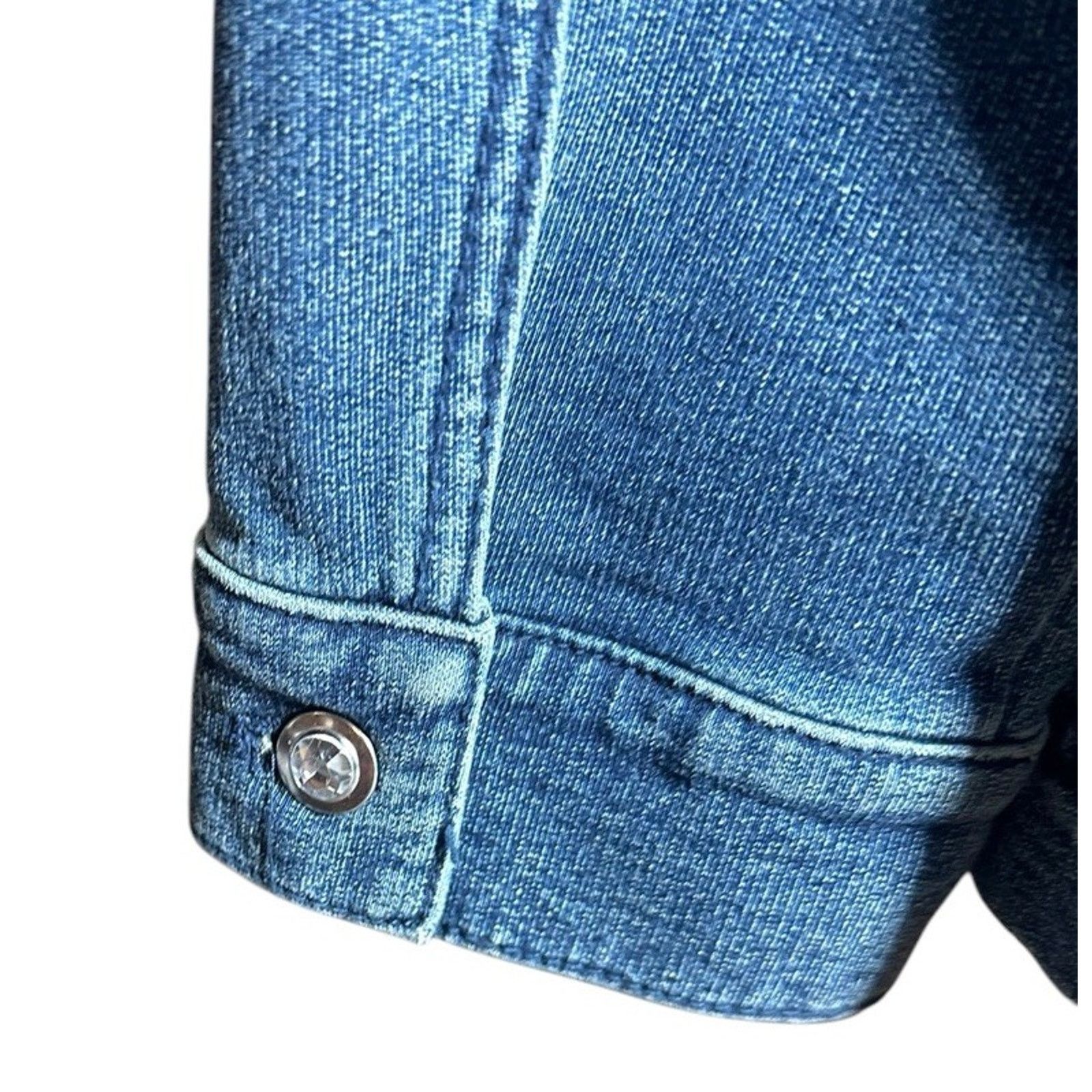 Other Quacker Factory Dream Jeannes Rhinestone Denim Jean Jacket M Size M / US 6-8 / IT 42-44 - 6 Thumbnail