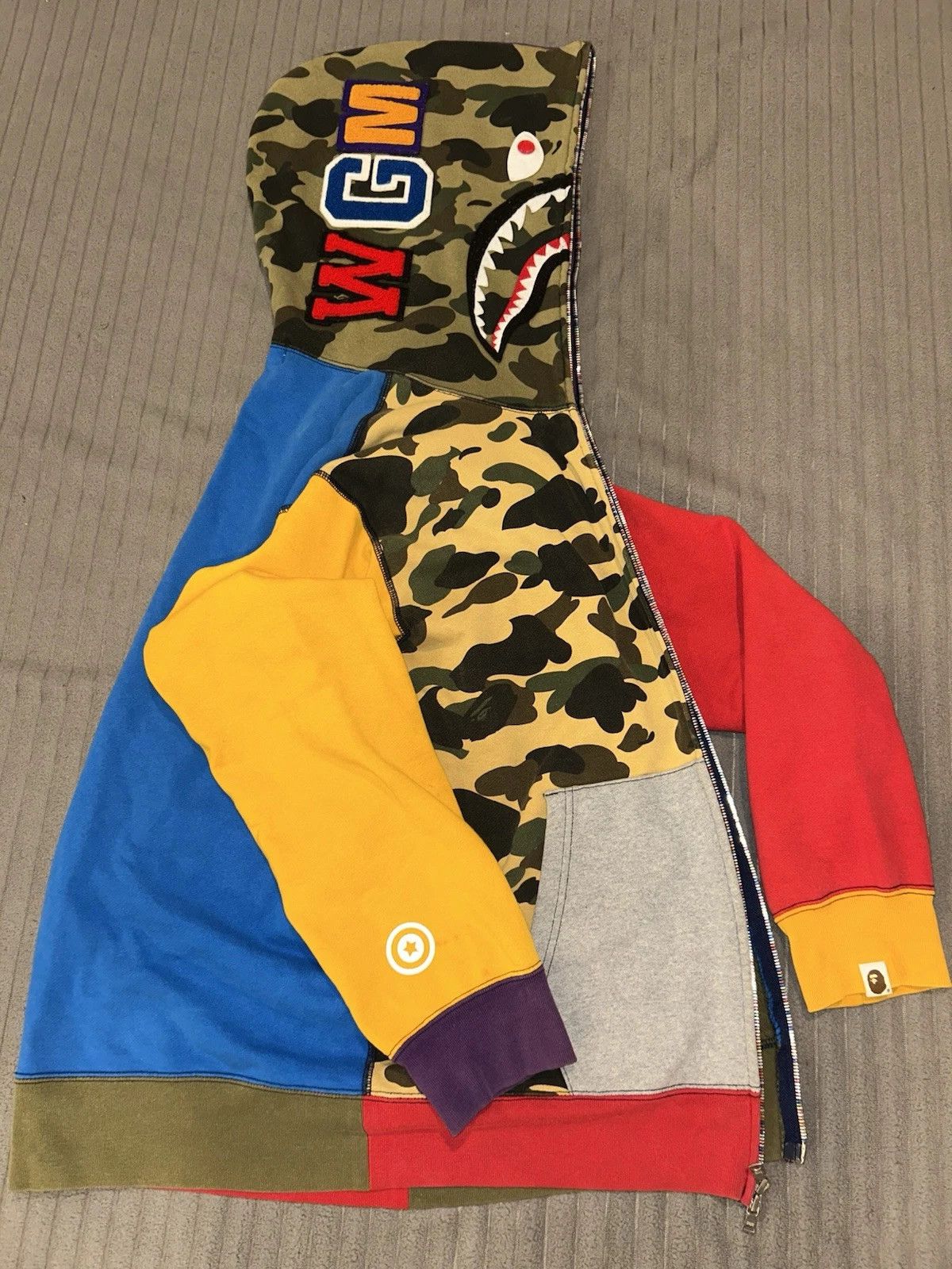 Bape A Bathing Ape BAPE 1st Camo Crazy Shark Full Zip Hoodie | Grailed