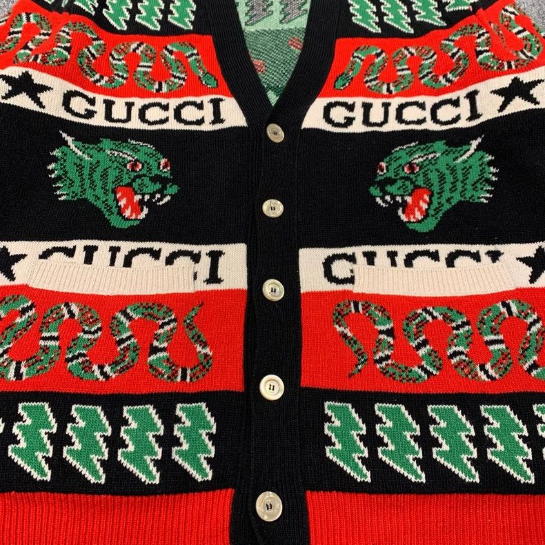 Gucci GucciColor-blocked knitted wool cardigan jacket 2503-Nextar Size US M / EU 48-50 / 2 - 4 Thumbnail