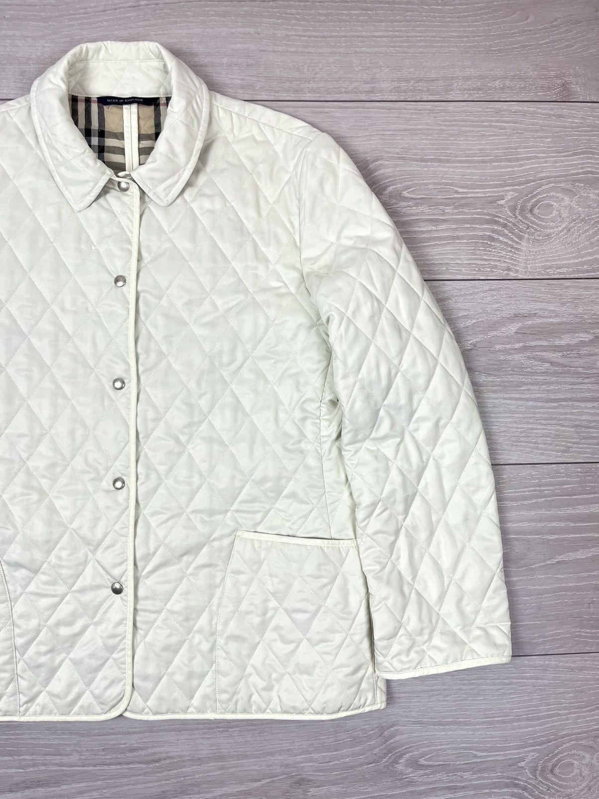 Burberry Burberry London White Quilted Nova Check Womens Jacket Size L / US 10 / IT 46 - 4 Thumbnail