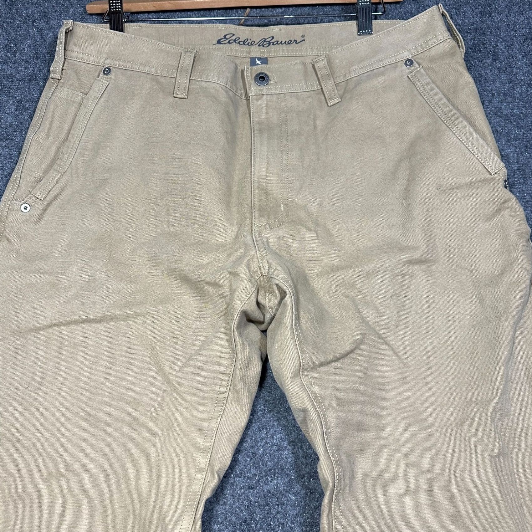 Eddie Bauer Eddie Bauer Pants Mens 36 Khaki Tan Cotton Pockets Zip Fly Chino Cargo Pocket Flat Front Classic Mens Pants Size US 36 / EU 52 - 3 Thumbnail