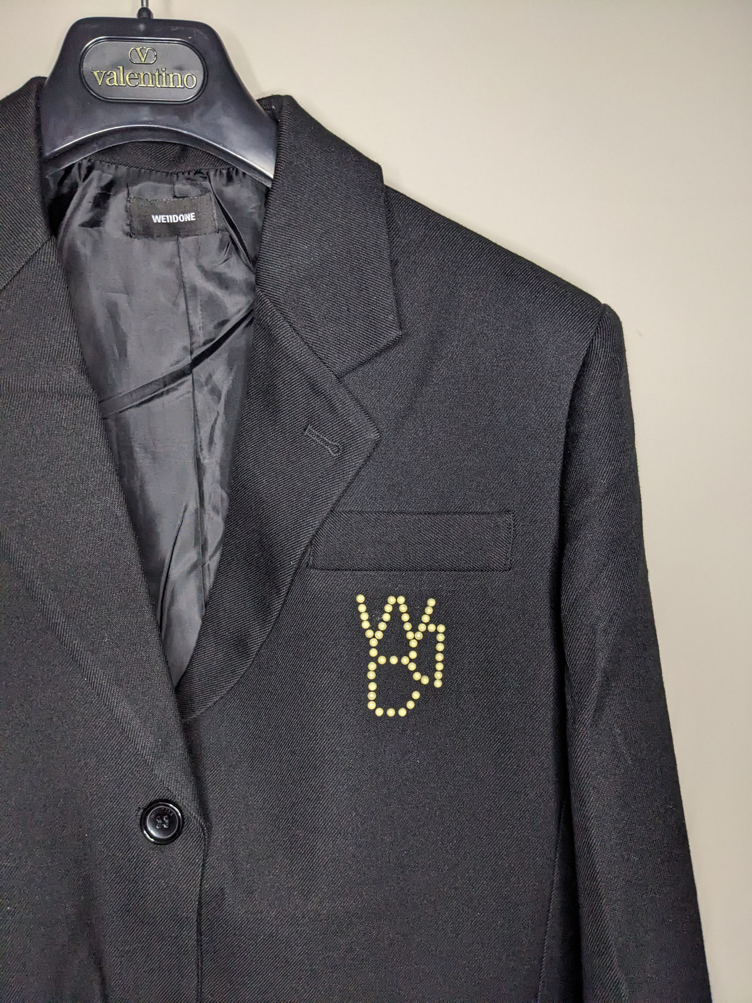 WE11DONE We11done Rhinestone Logo Blazer Flare Elbow Unisex Medium Size US M / EU 48-50 / 2 - 3 Thumbnail
