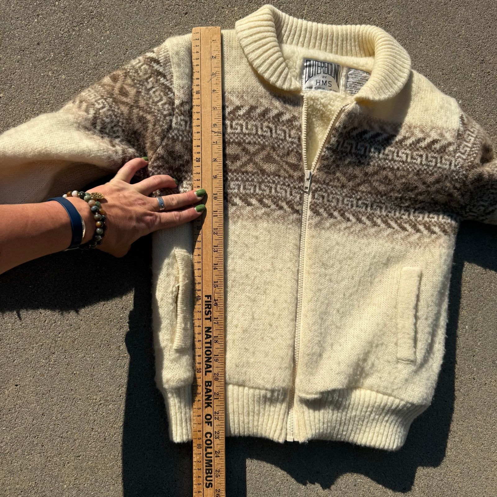 Vintage Vintage Jacket Boho Fair Isle Sheep Wool Zip Up Jacket MED Size M / US 6-8 / IT 42-44 - 9 Thumbnail