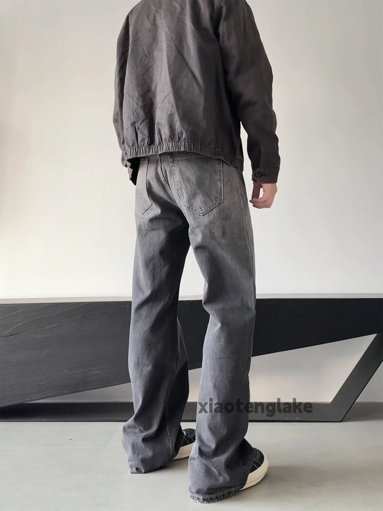 Jean × Vintage Unisex washed faded stain paint loose baggy jeans Size US 32 / EU 48 - 3 Thumbnail