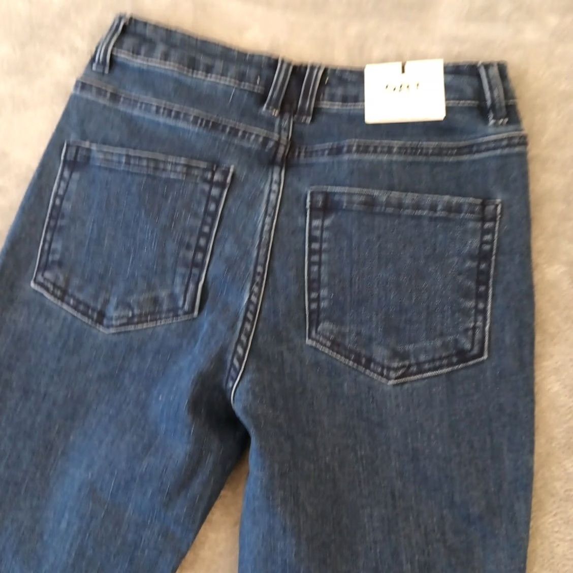 Vintage Oat New York Jeans Womens 2 26 Blue High Rise Slim Boot Cut Dark Wash Denim Satin Zip Bootcut Pocket 5-Pocket Womens Mens Girls Size 26" / US 2 / IT 38 - 7 Thumbnail