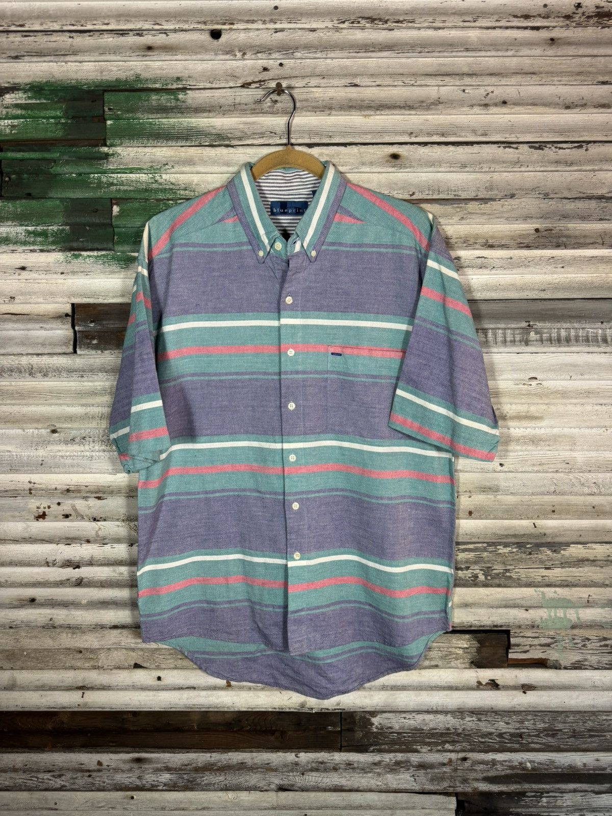 Vintage Vintage Striped Purple Shirt Size US L / EU 52-54 / 3 - 1 Thumbnail