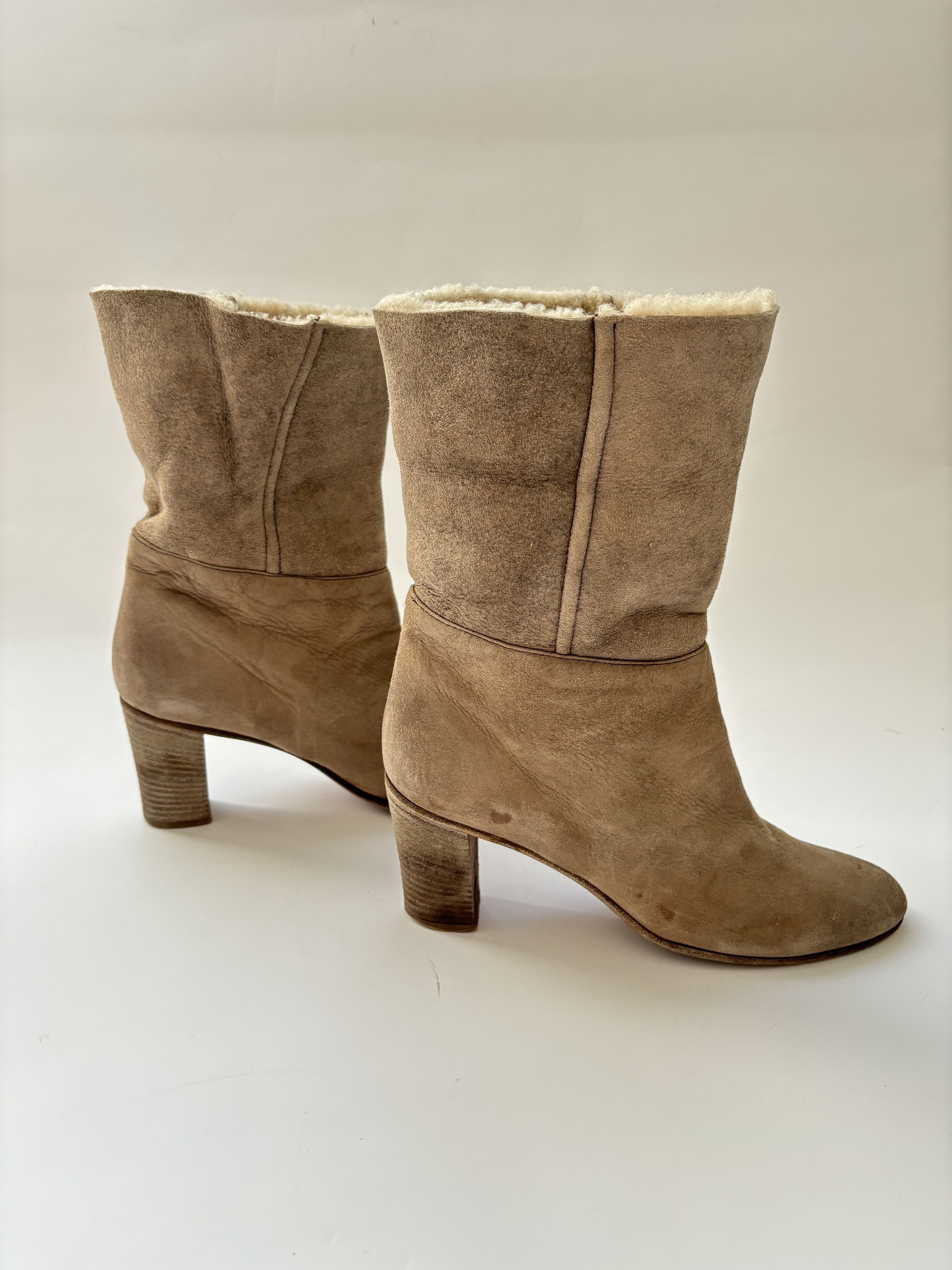 Maison Margiela ⚡️QUICK SALE⚡️Maison Margiela Shearling Beige Mid Boots Size US 10 / IT 40 - 6 Thumbnail
