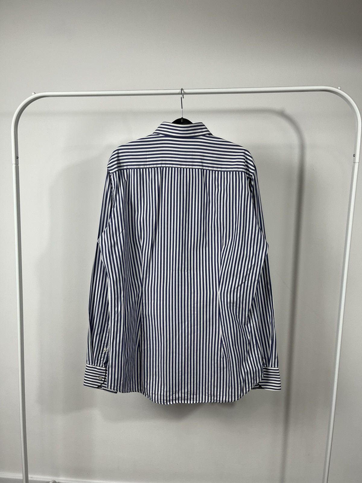 Other Santoria Milanese Blue White Striped Cotton Shirt 41 16 Size US L / EU 52-54 / 3 - 14 Thumbnail
