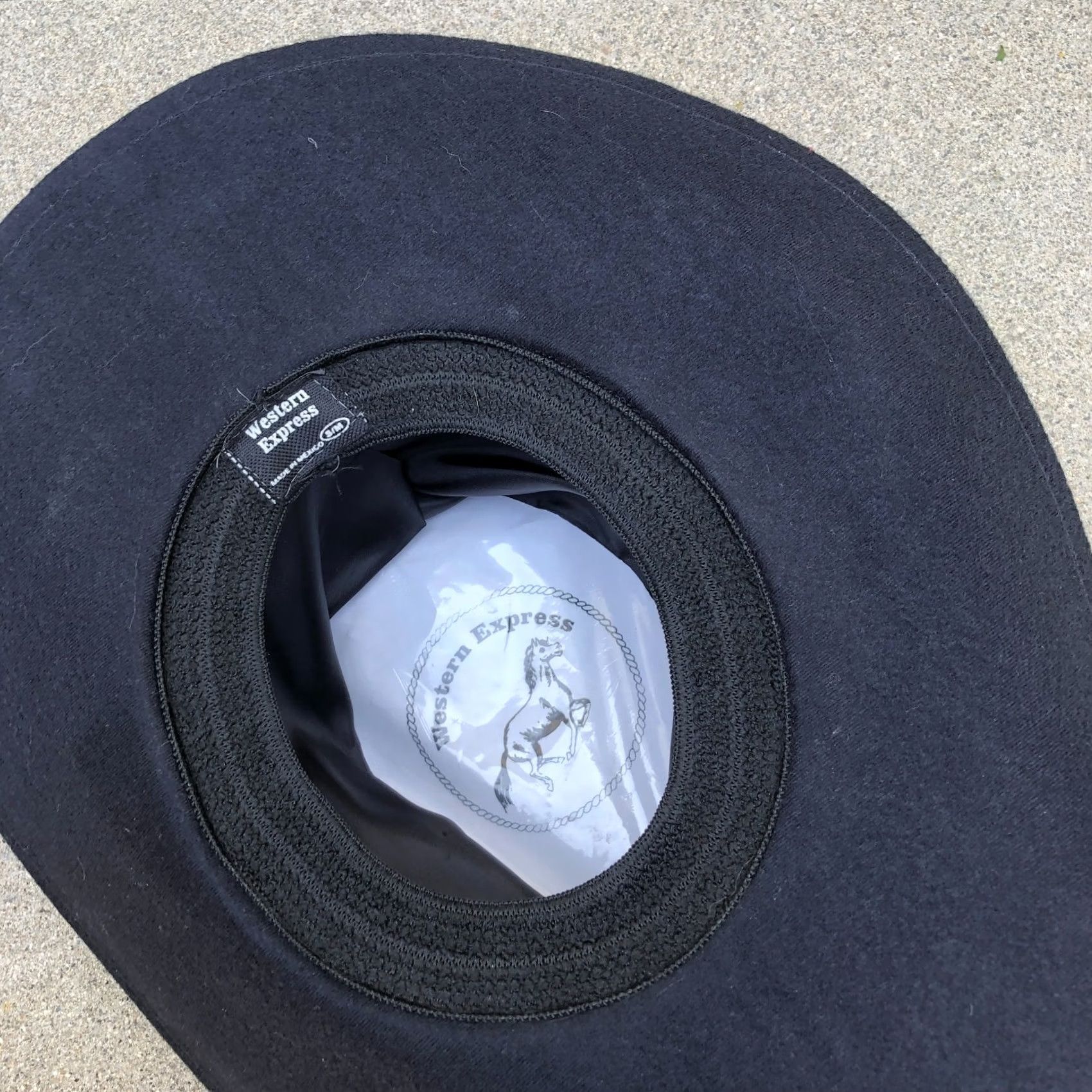 Express WESTERN EXPRESS Cowboy Felt Hat Men's M Black Wide Brim Cap Size ONE SIZE - 5 Thumbnail