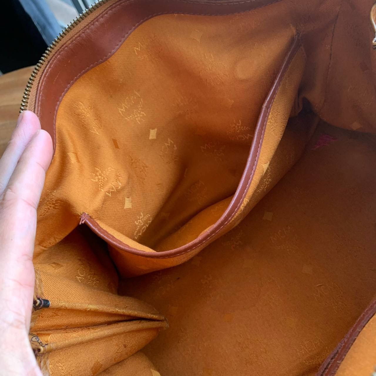 MCM Vintage MCM Boston Brown Visetos Leather Hand Bag Size ONE SIZE - 13 Thumbnail