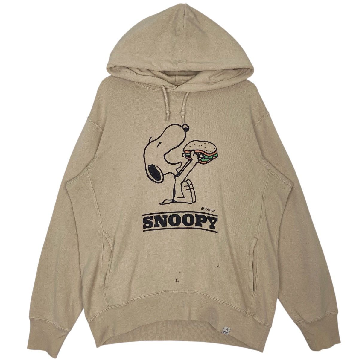 Vintage Vintage Peanuts Printed Hoodie Sweater Beige Pullover Size L Size US L / EU 52-54 / 3 - 1 Thumbnail