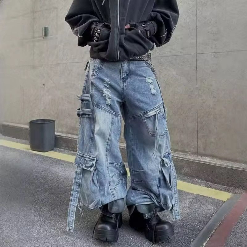 Japanese Brand DISTRESSED Multi-Pocket Baggy Pants Size US 27 - 3 Thumbnail
