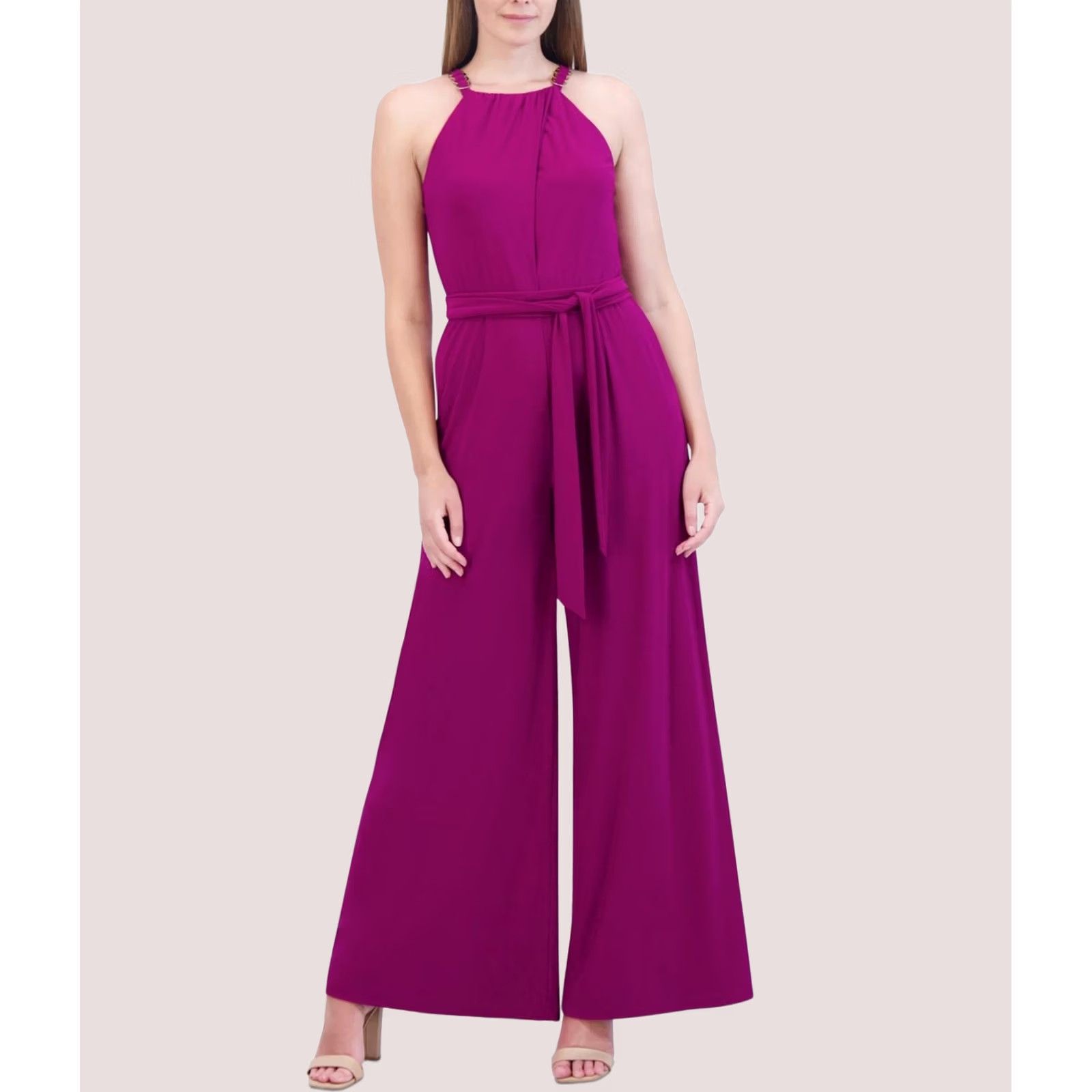 Vince Camuto Vince Camuto Womens Belted Jumpsuit brghtpink XL Size 40" / US 18 - 1 Thumbnail
