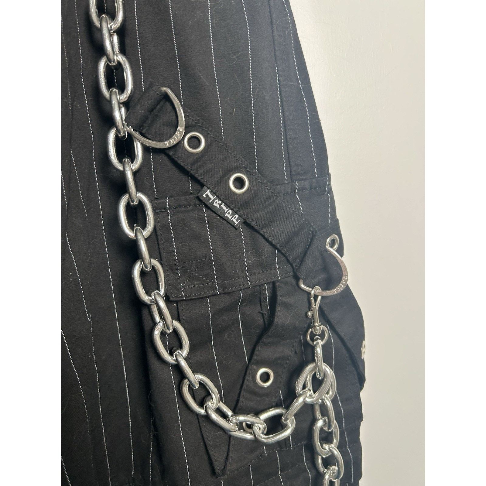 Tripp NYC Tripp NYC Godfather Chain Stripe Pants In White/ Black Large Size 36" / US 14 / IT 50 - 5 Thumbnail