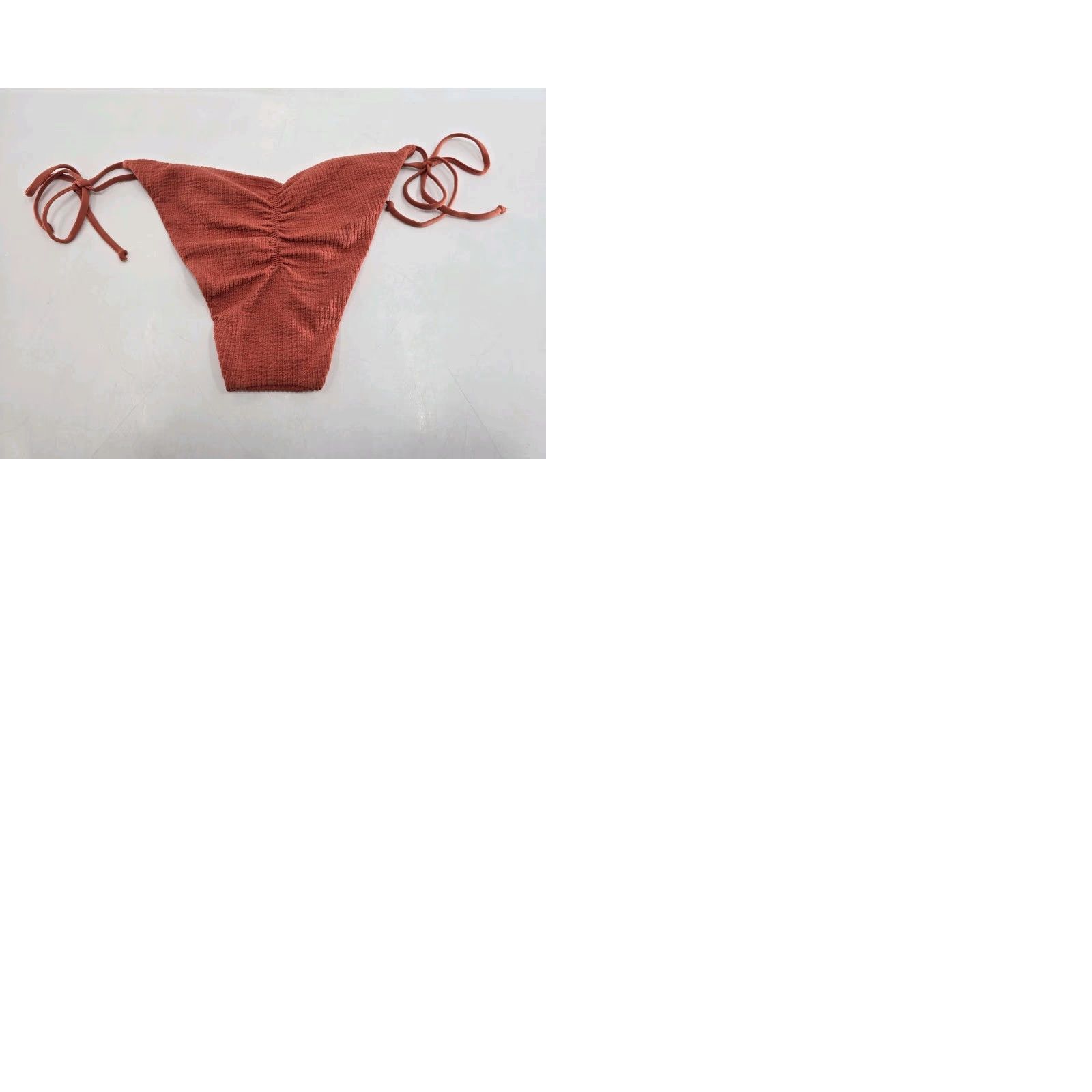 Vintage BECCA BY REBECCA VIRTUE NWT Pucker Up Tie Side Bikini Bottom Ginger L Size 36" / US 14 / IT 50 - 9 Thumbnail