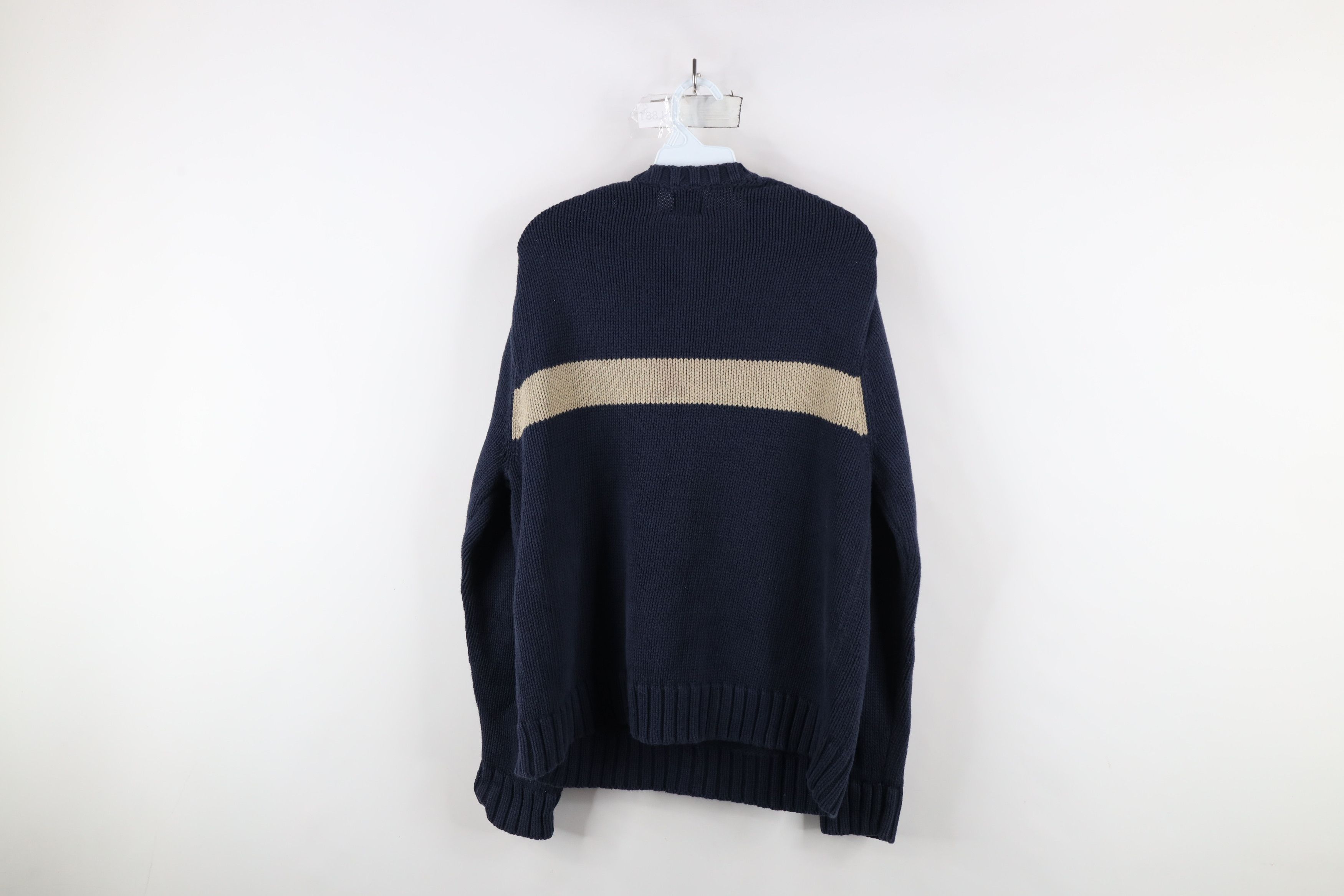Gap × Vintage Vintage Y2K 2001 Gap Block Heavy Cotton Knit Sweater Blue Size US L / EU 52-54 / 3 - 6 Thumbnail