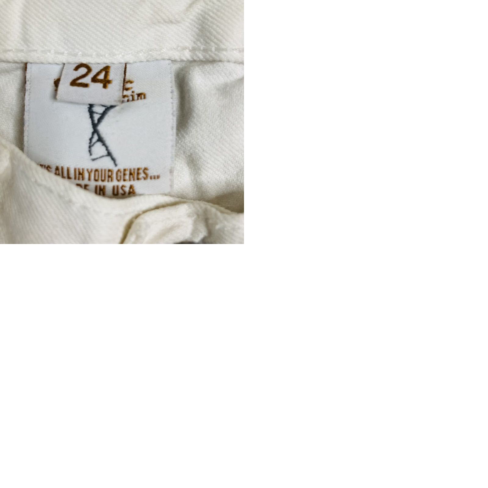 Denime Genetic Denim Jeans White Size 24 Skinny Distressed Inseam 30 Low Rise 5-Pocket Womens Size 42" / US 20 - 9 Thumbnail