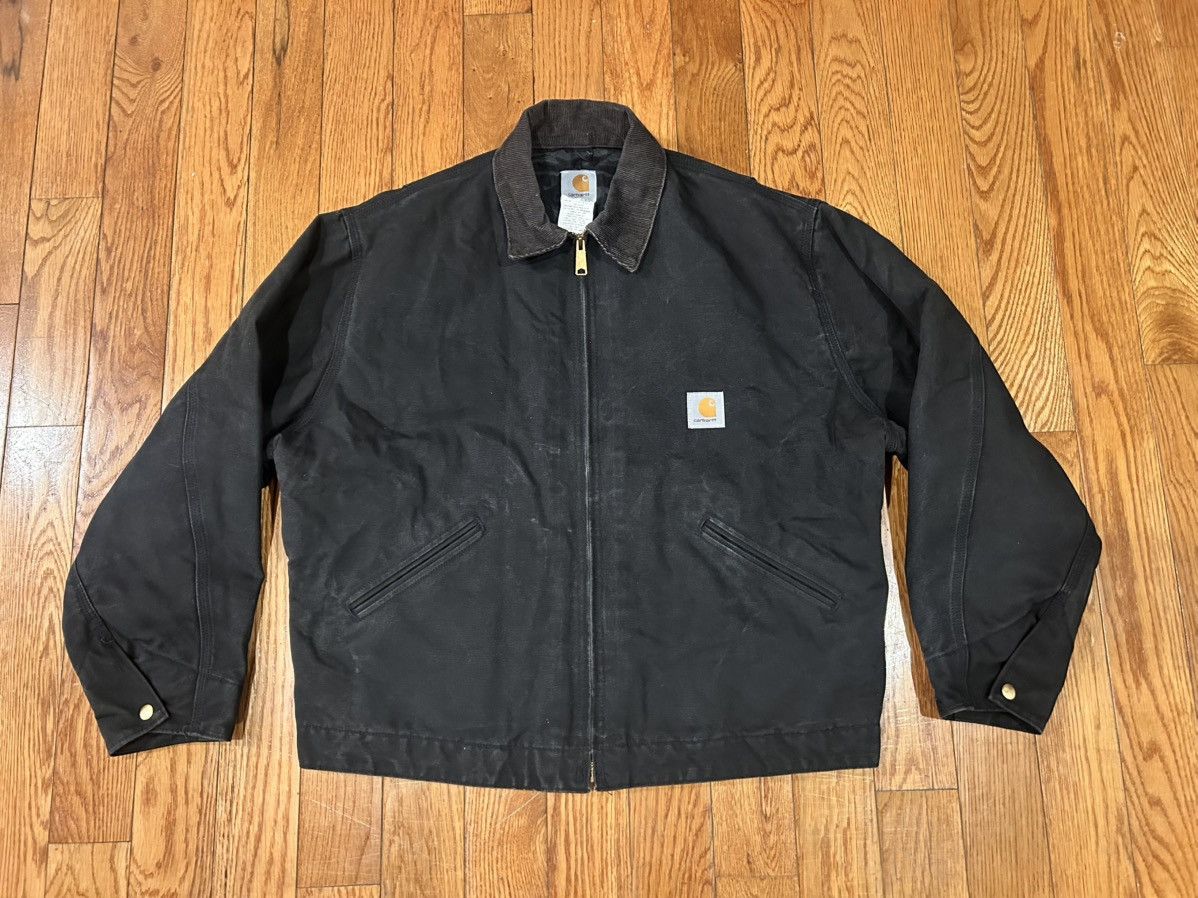 Carhartt Vintage Carhartt Detroit Jacket Coat J80 BLK Corduroy Collar Size US XL / EU 56 / 4 - 2 Thumbnail