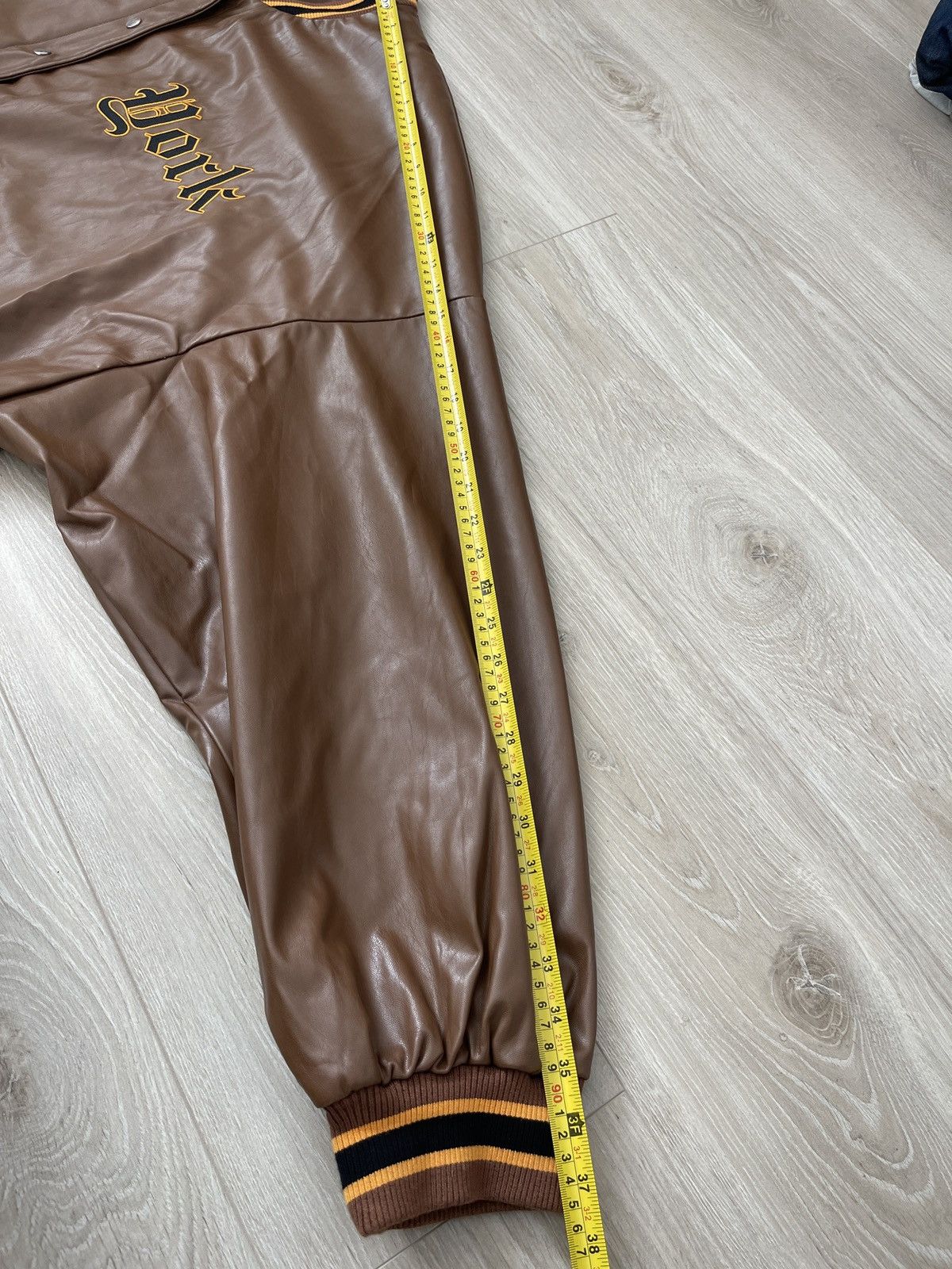 PrettyLittleThing Brown Faux Leather Varsity jacket with NEW YORK spelled out Size 3XL / US 20-22 - 11 Thumbnail