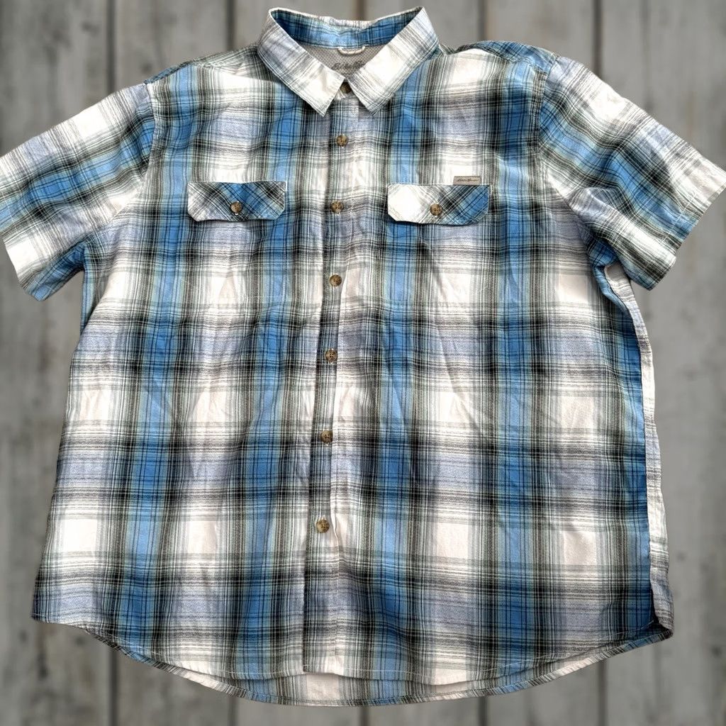 Eddie Bauer VINTAGE: No Eddie Bauer Shirt Mens 2XL Blue Plaid Outdoors Vented Button Up Fishing S/S Size US XXL / EU 58 / 5 - 1 Thumbnail