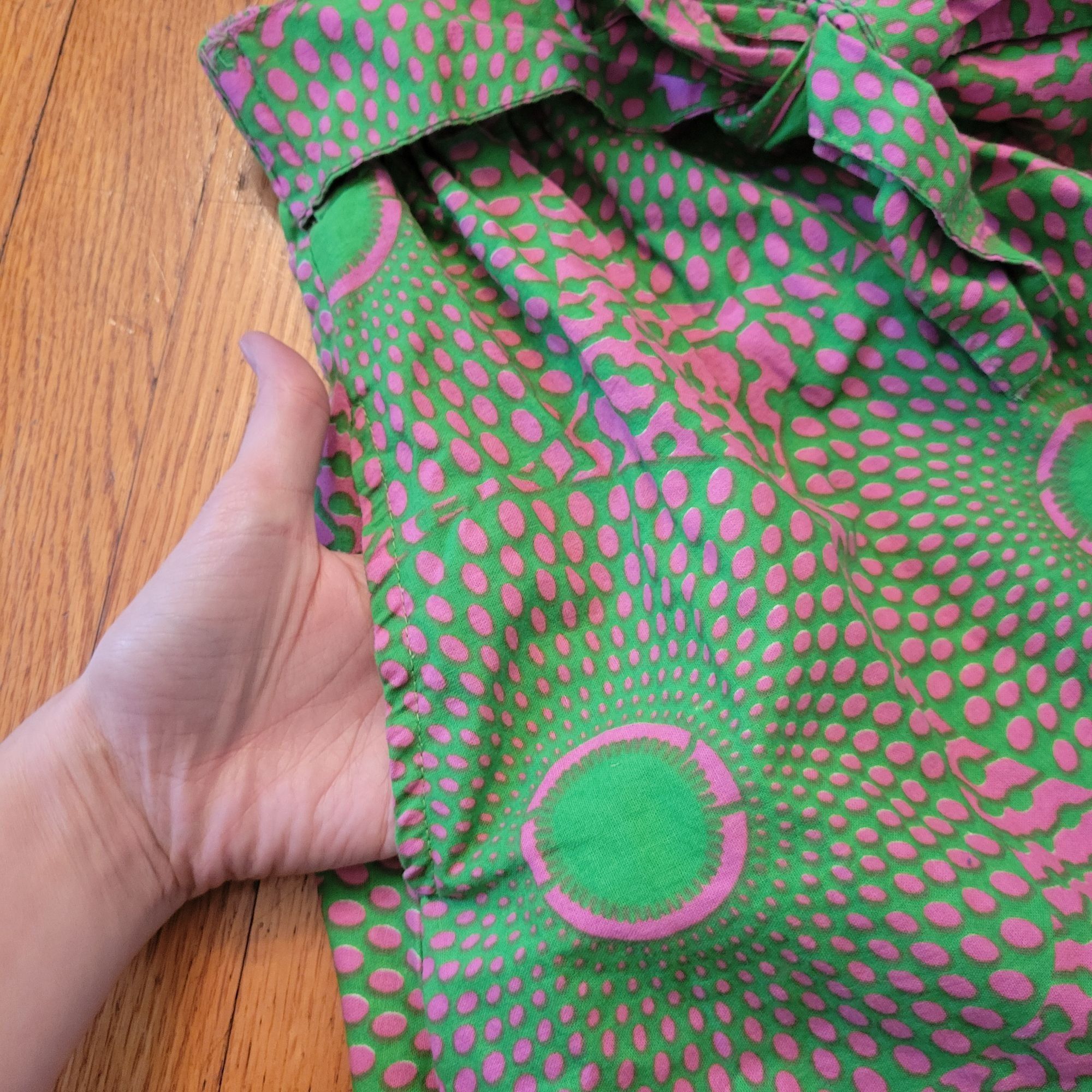 Other KaraChic Green Pink Psychedelic Skirt Pockets OS Full Circle Size 28" / US 6 / IT 42 - 5 Thumbnail