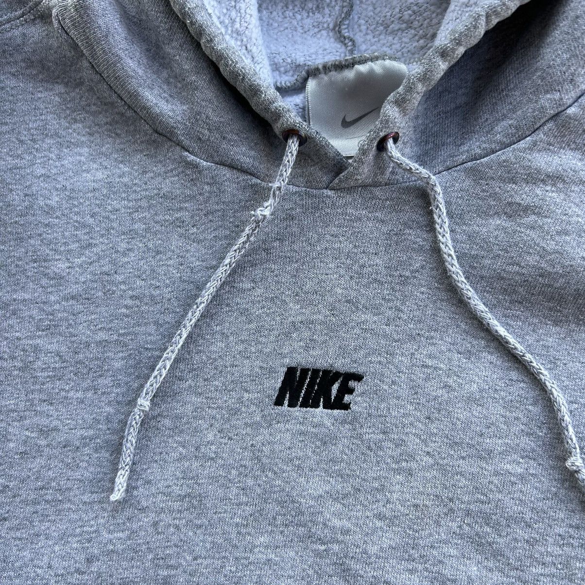 Nike × Vintage Vintage Distressed Stained Nike Center Logo Grey Hoodie Size US XXL / EU 58 / 5 - 12 Thumbnail