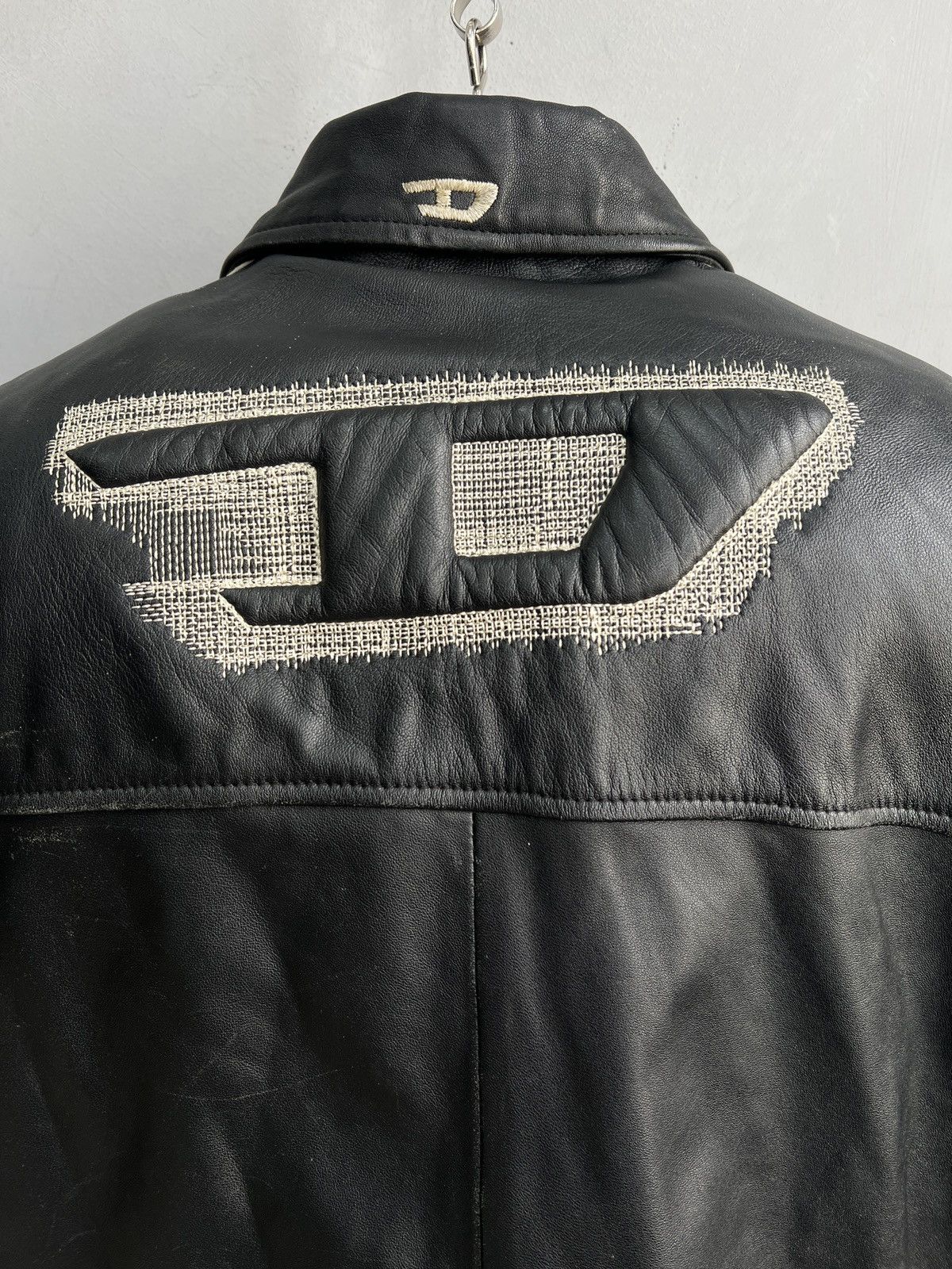 Diesel Diesel archive distressed leather y2k front logo jacket Size US L / EU 52-54 / 3 - 7 Thumbnail