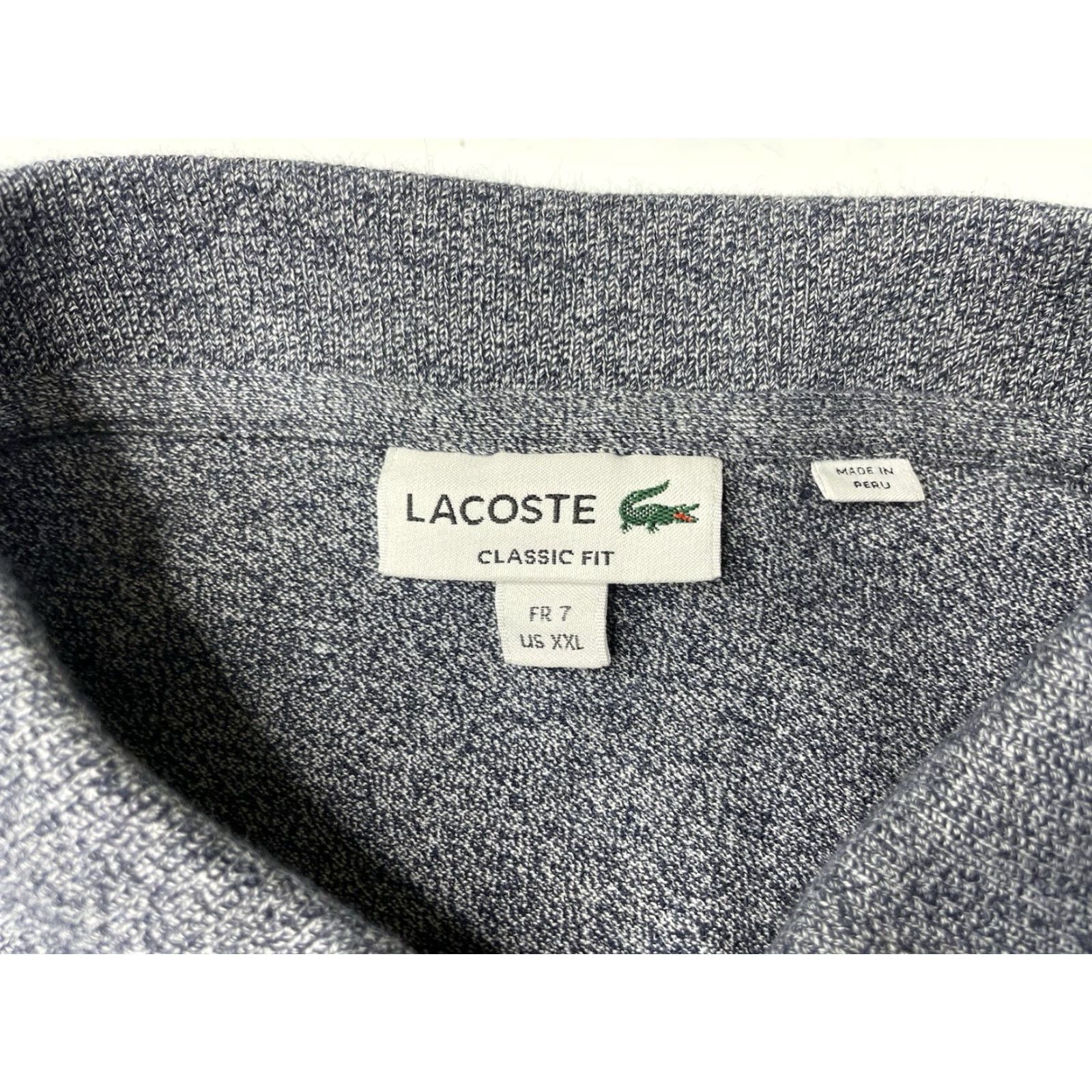 Lacoste Lacoste Polo Shirt Mens 2XL Heathered Blue Cotton Regular Short Sleeve Collared Logo Preppy Golf Polo Shirt Casual Women Size US XXL / EU 58 / 5 - 3 Thumbnail