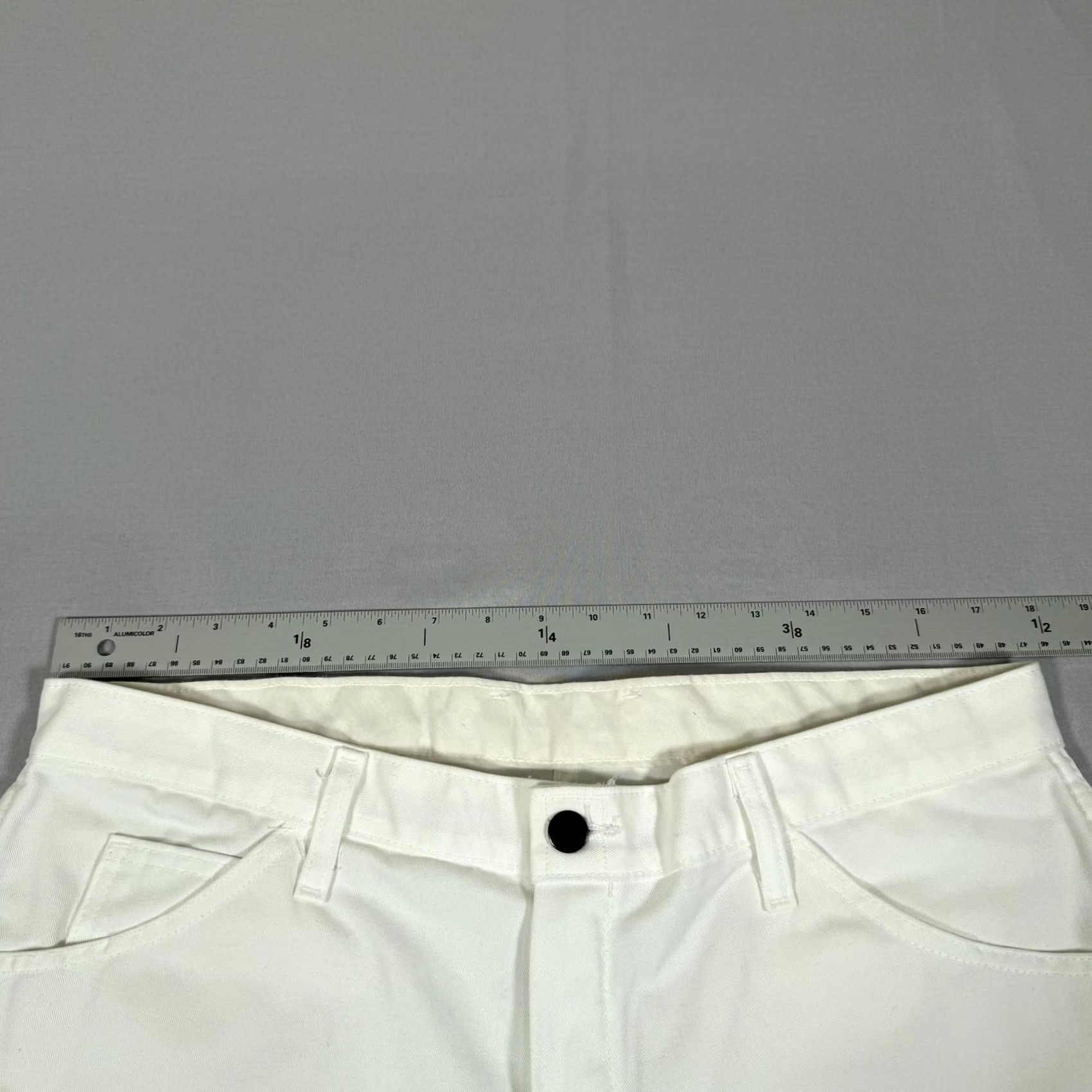Dickies Dickies Pants Mens 36x30 White Canvas Carpenter Painter Workwear Hammer Loop Front Flat Front Zip Fly Size US 36 / EU 52 - 6 Thumbnail