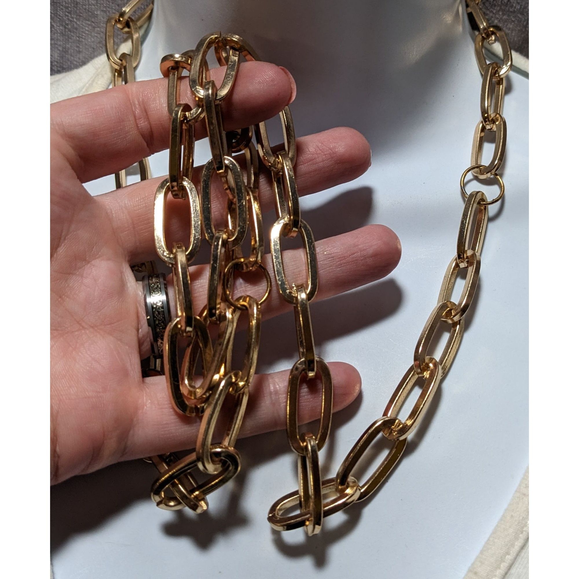 Other Glam Large Link Heavy Gold Chain Necklace Size ONE SIZE - 6 Thumbnail