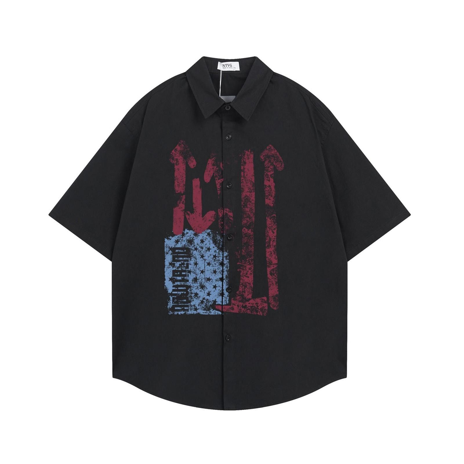 Other Distressed Flag-Print Short-Sleeve Shirt Size US 32 / EU 48 - 1 Thumbnail