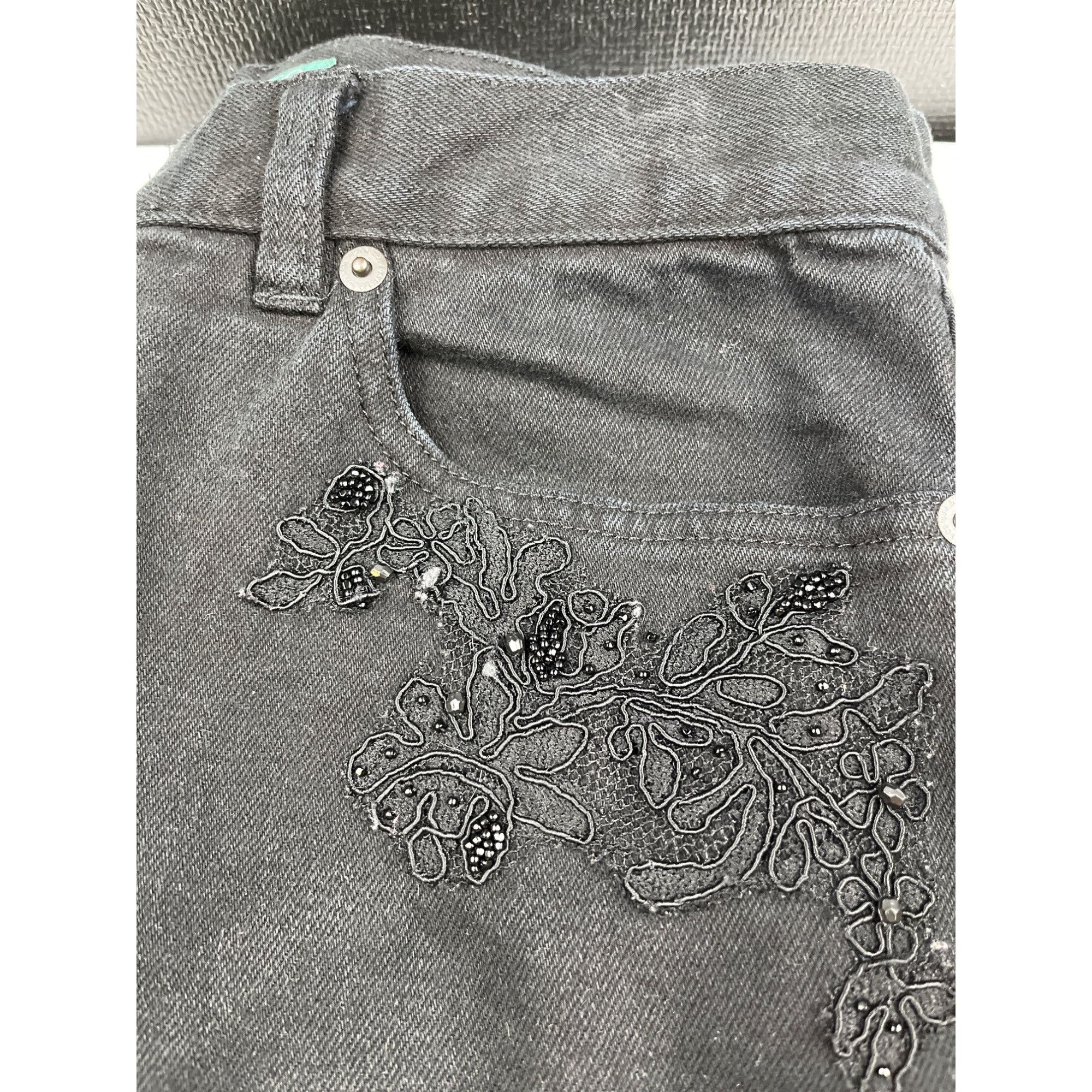 Lauren Ralph Lauren Lauren Ralph Lauren Women's Black Jeans Lace Side trim Flare Size 30" / US 8 / IT 44 - 6 Thumbnail
