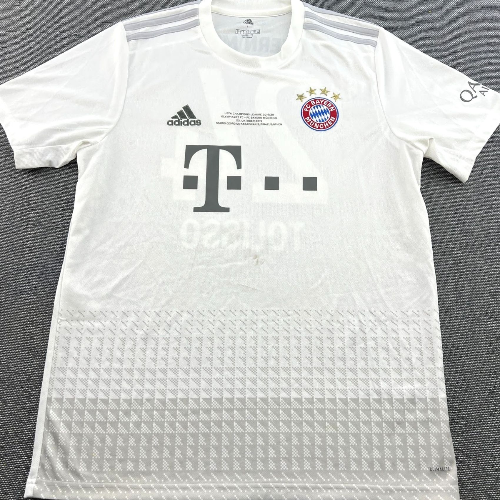 Adidas adidas Bayern Munich 2019 2020 Away Fooball Jersey L White T-Shirt Mens Short Sleeve Quick Dry Sports Jersey Size US L / EU 52-54 / 3 - 3 Thumbnail
