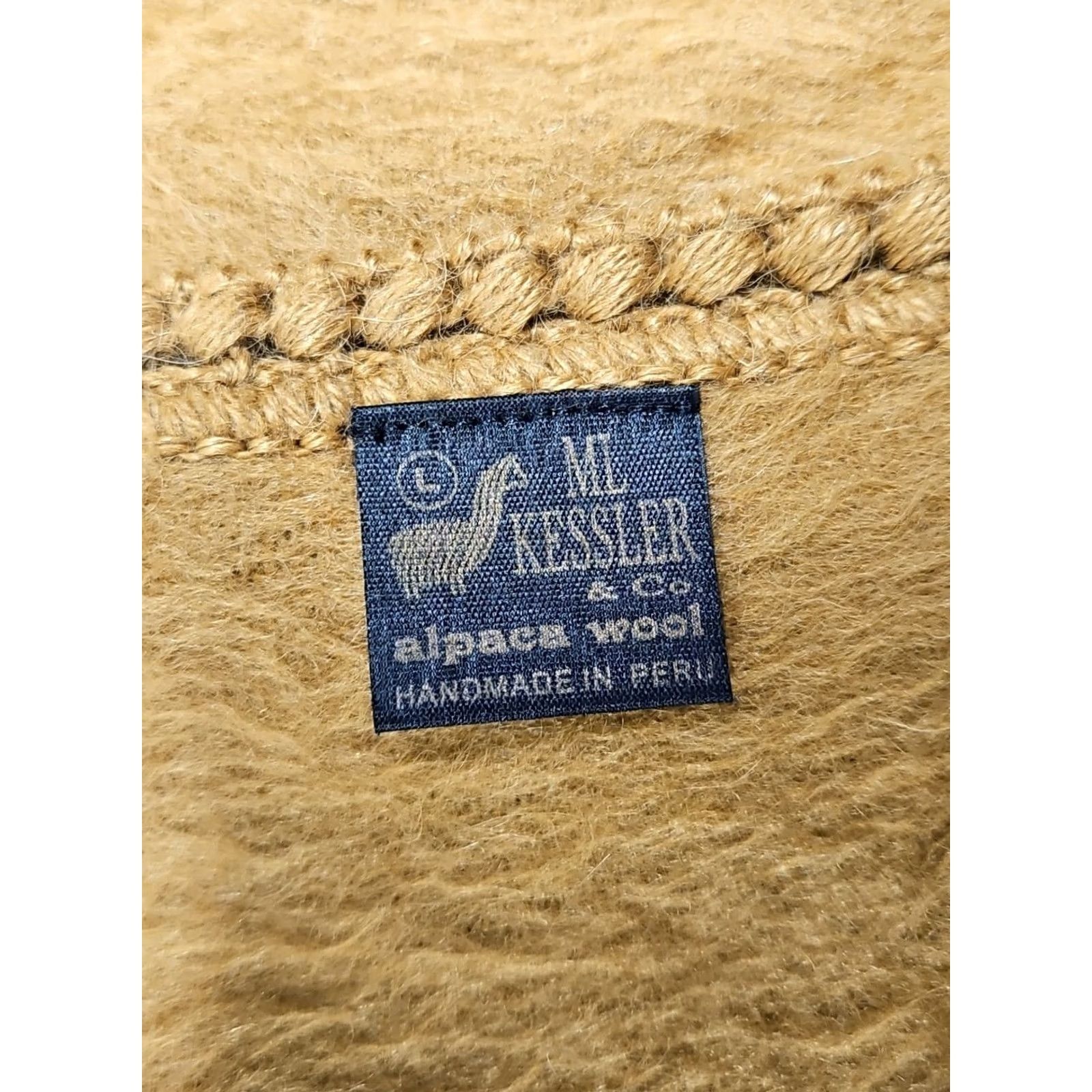 Vintage VINTAGE ML Kessler Poncho Cape Women L Alpaca Wool Camel Fringe Handmade Peru Poncho/Cape Wool Alpaca HandMade 100% Size ONE SIZE - 7 Thumbnail