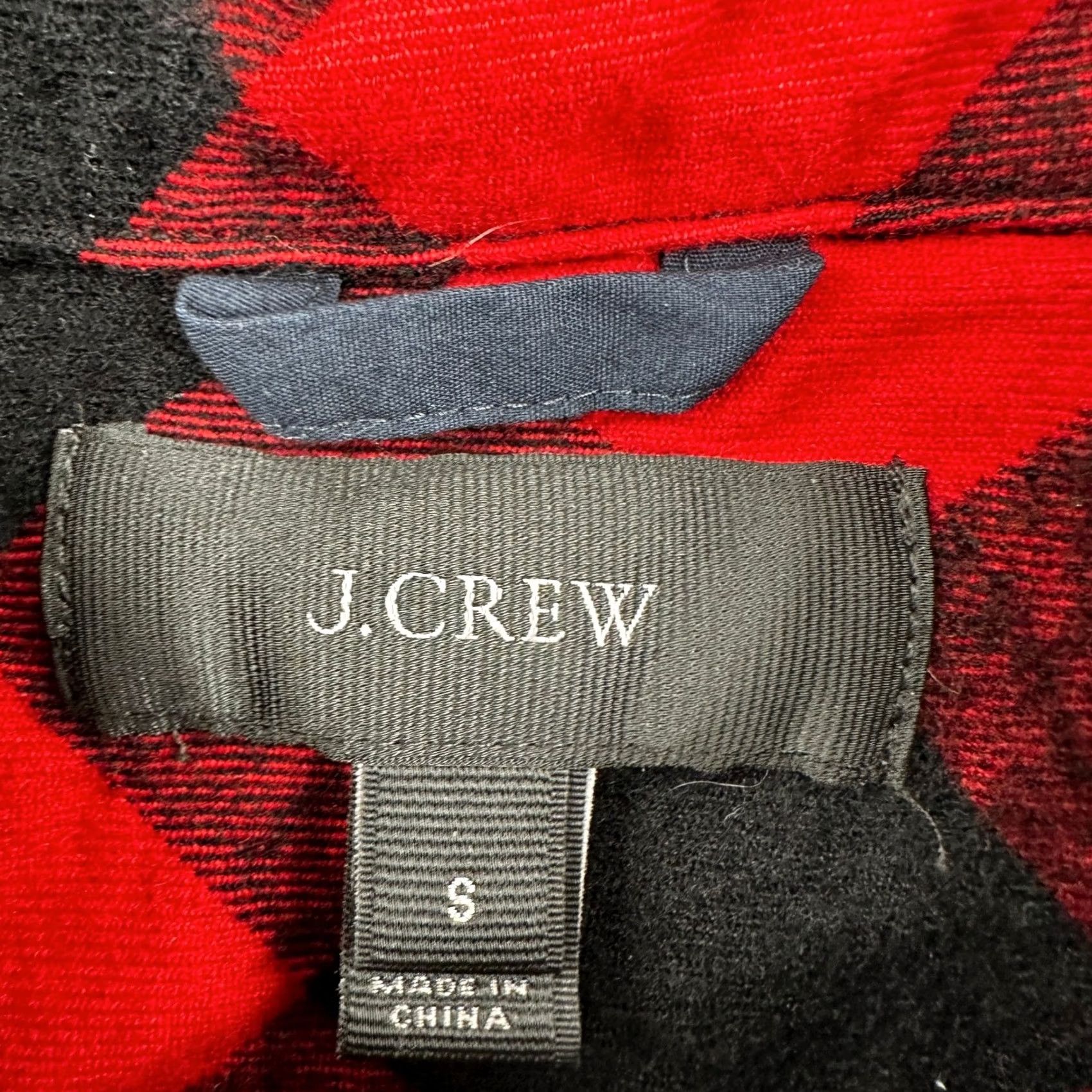 J.Crew J. Crew Womens Red Black Buffalo Plaid Cotton Wool Pullover Jacket Size S Size S / US 4 / IT 40 - 3 Thumbnail