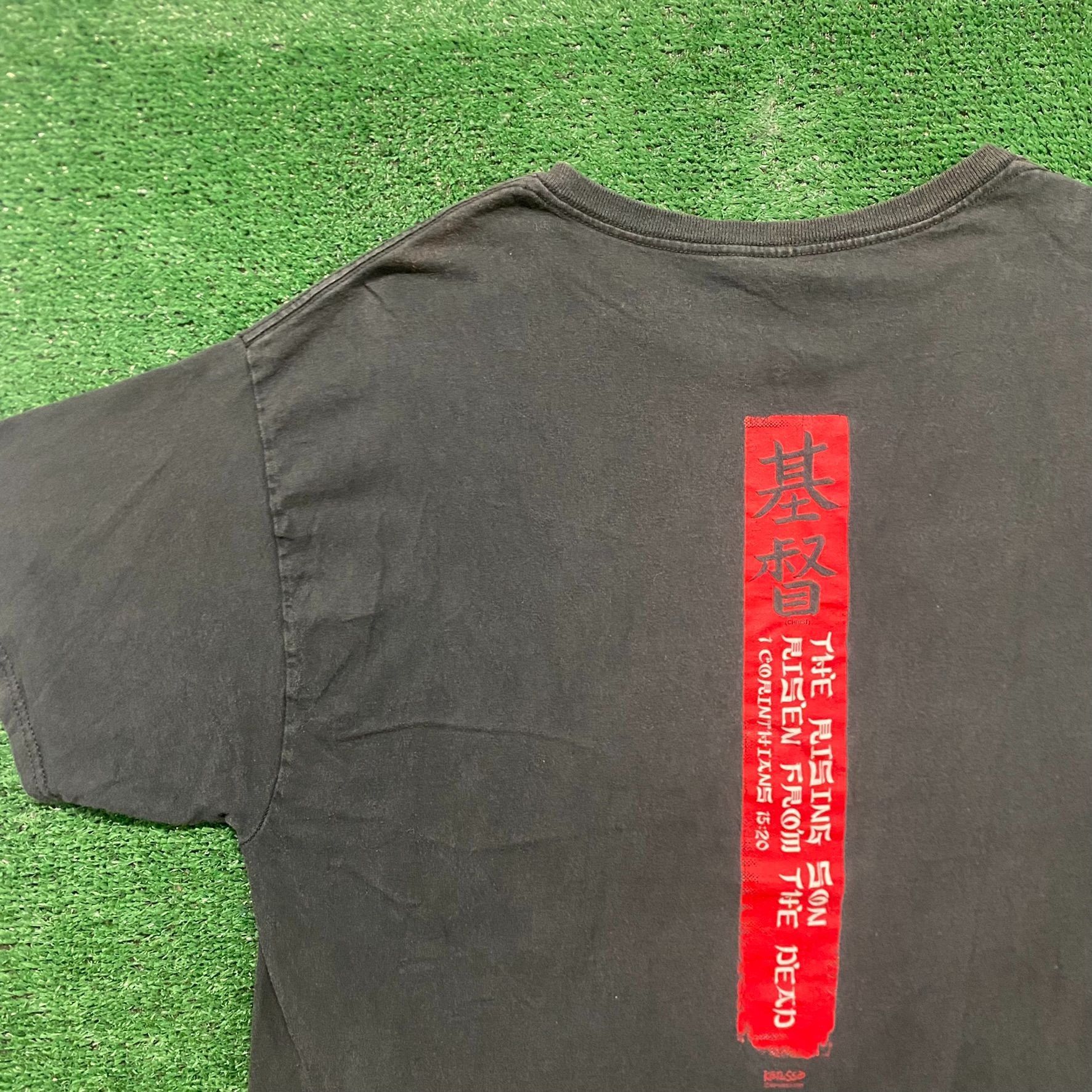 Delta Vintage Y2K Japan Cross Rising Sun Faded Punk Religion Tee Size US XL / EU 56 / 4 - 6 Thumbnail