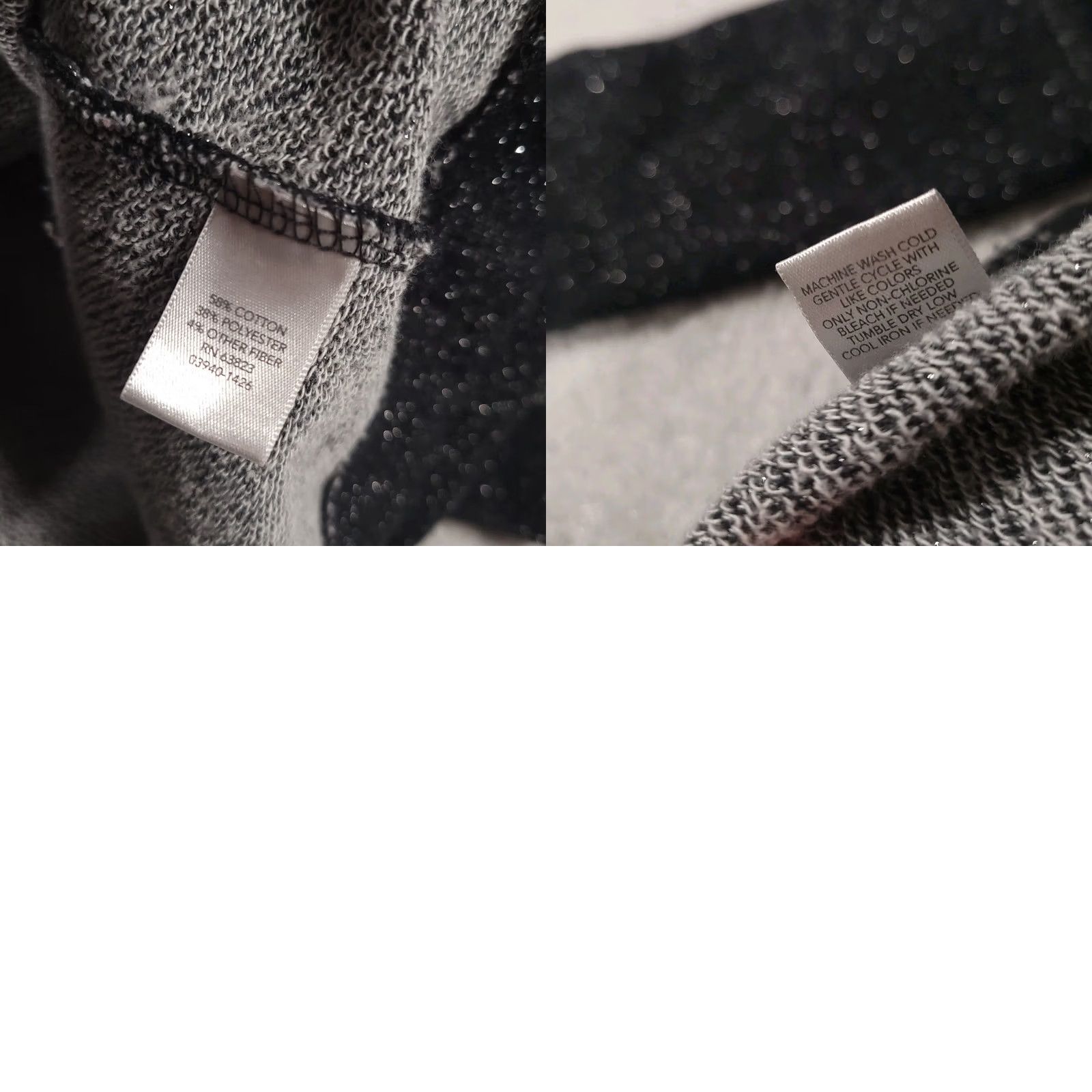 Vintage Christopher & Banks Sweatshirt Women's Medium Black Silver Glitter Cowlneck Pullover Knit Long Sleeve Kangaroo Pocket Drawstring Regular Vintage No Size M / US 6-8 / IT 42-44 - 9 Thumbnail