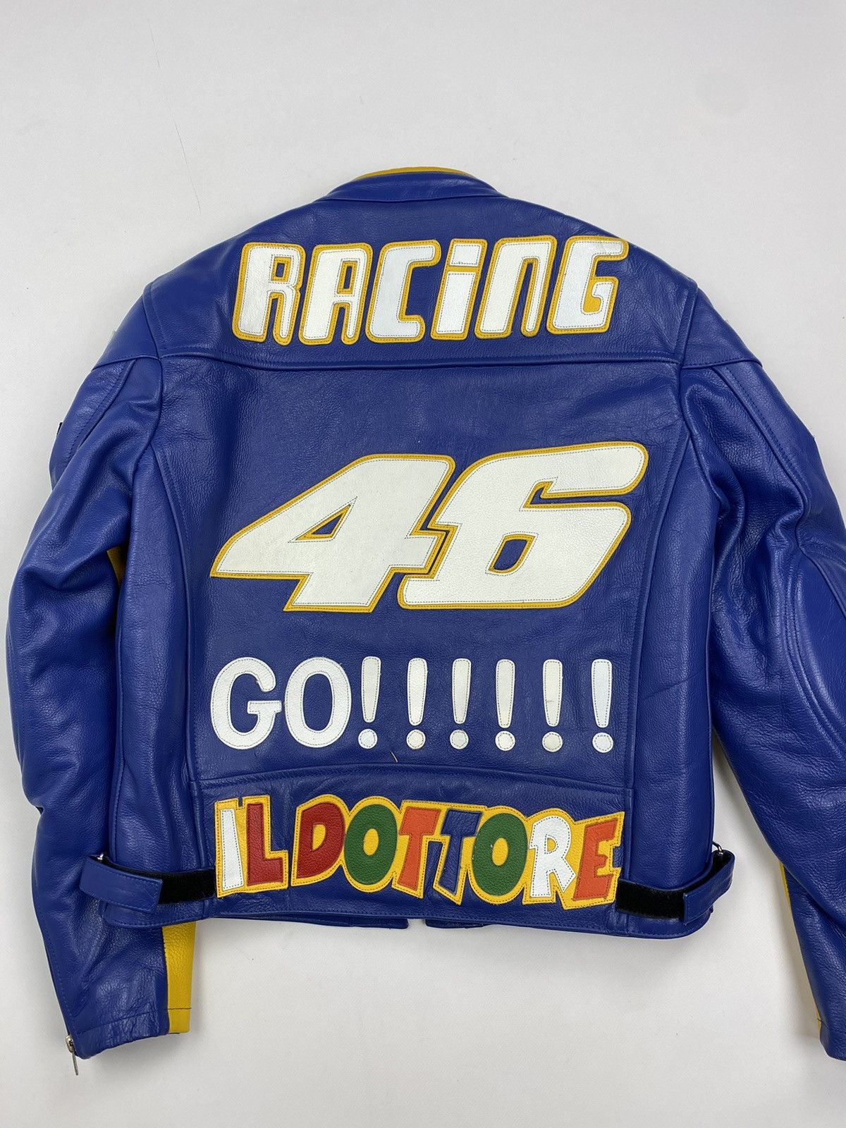 Yamaha VINTAGE RACING LEATHER JACKET VALENTINO ROSSI STYLE Size US S / EU 44-46 / 1 - 5 Thumbnail