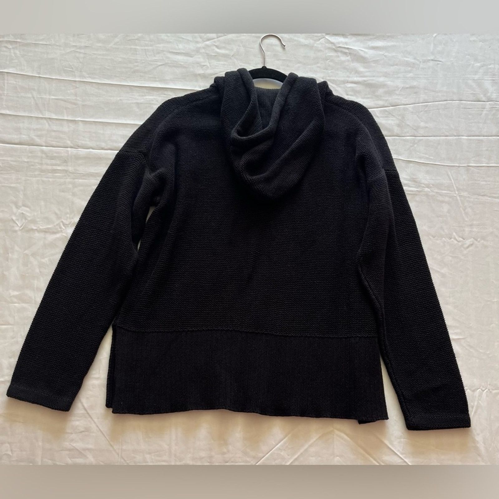 Alexander Wang T Alexander Wang Black Cotton Knit Hooded Sweater Size M Size M / US 6-8 / IT 42-44 - 2 Thumbnail
