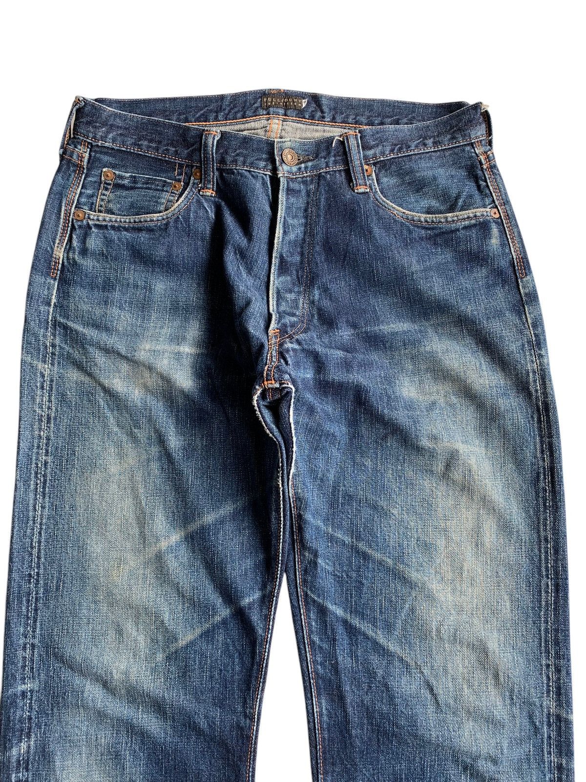 Full Count & Co. FULL COUNT SELVEDGE BUTTON FLY FADED DISTRESSED DENIM Size US 31 - 5 Thumbnail