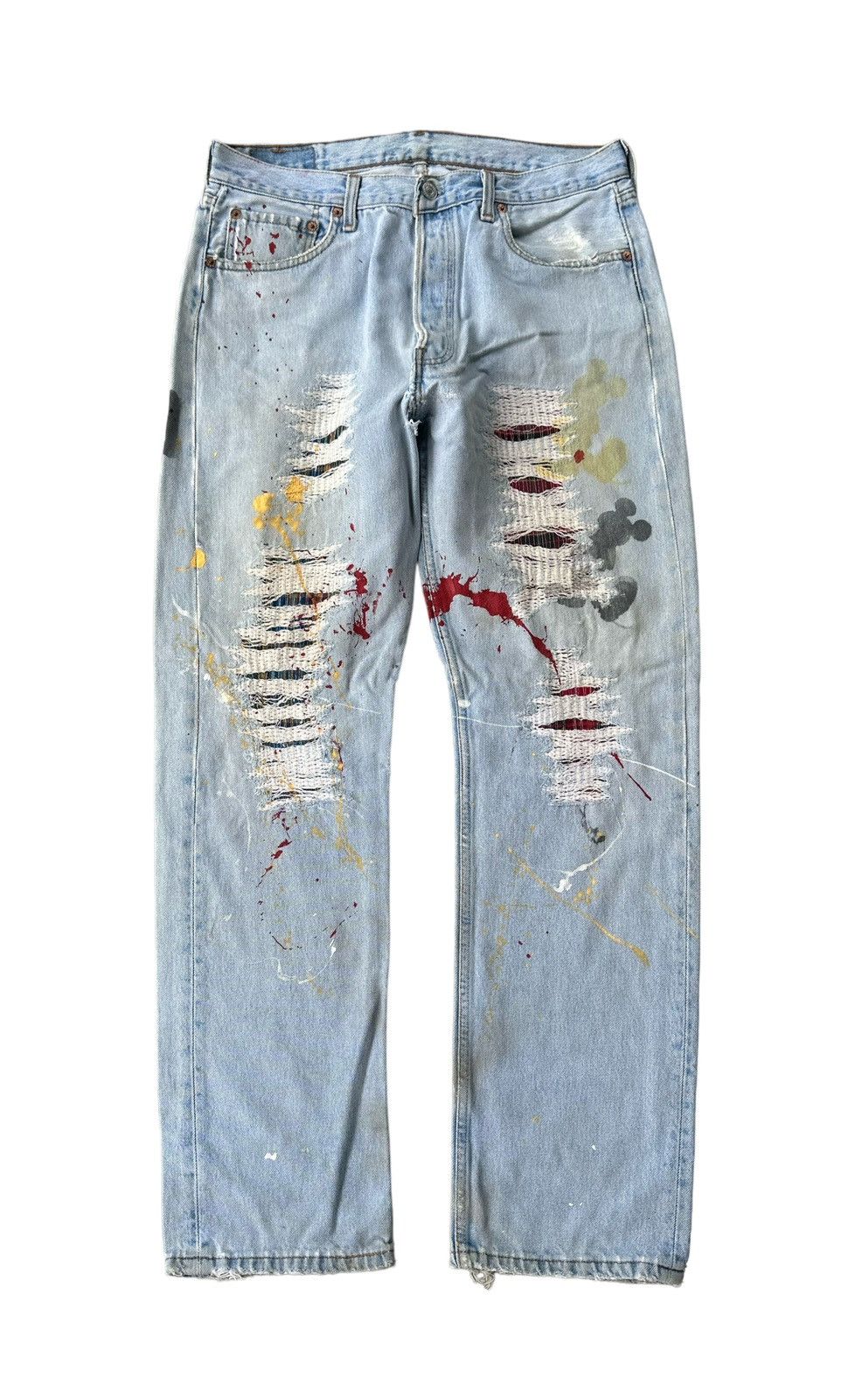 Levi's Vintage 90s Levi’s 501 custom paint denim jeans Size US 32 / EU 48 - 6 Thumbnail