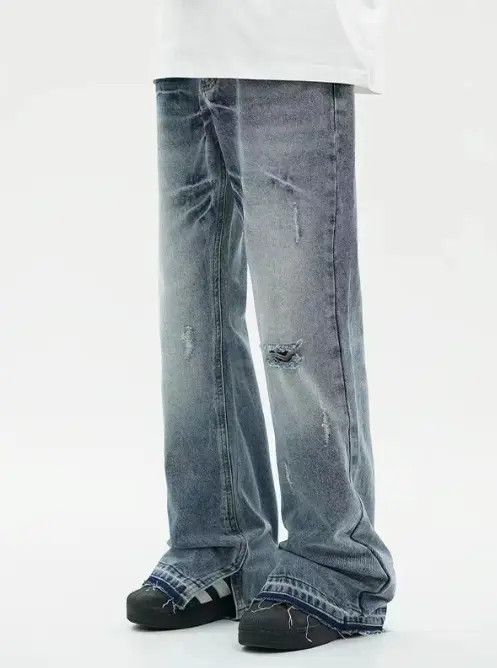 VIBE Blue washed distressed casual ripped jeans Size US 32 / EU 48 - 3 Thumbnail