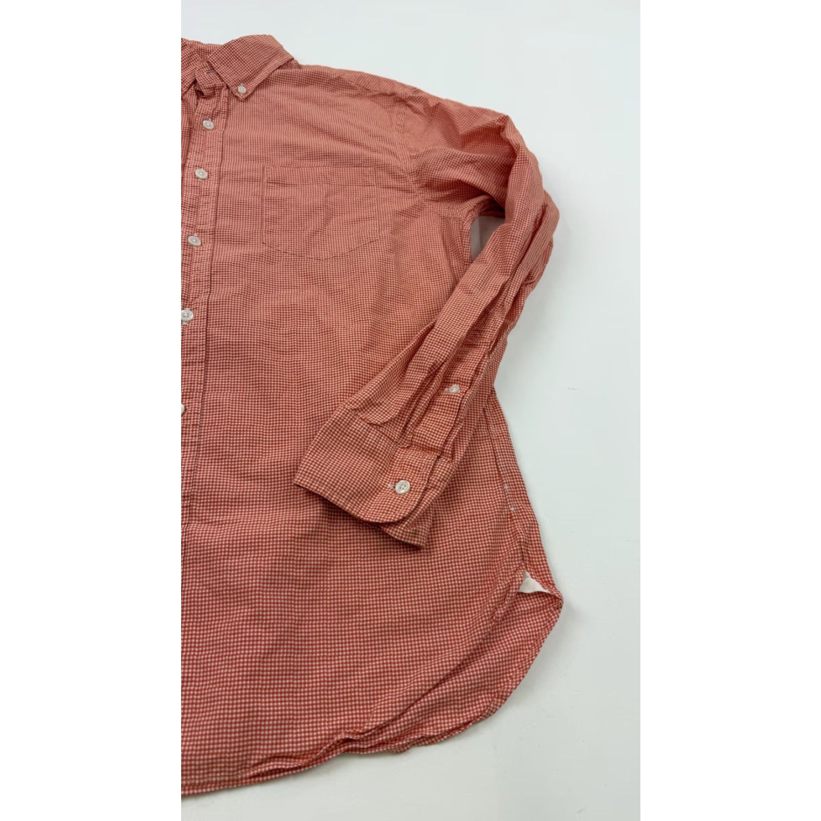 J.Crew J.Crew Shirt Mens Medium Orange Gingham Button-Down Long Sleeve Cotton Size US M / EU 48-50 / 2 - 2 Thumbnail