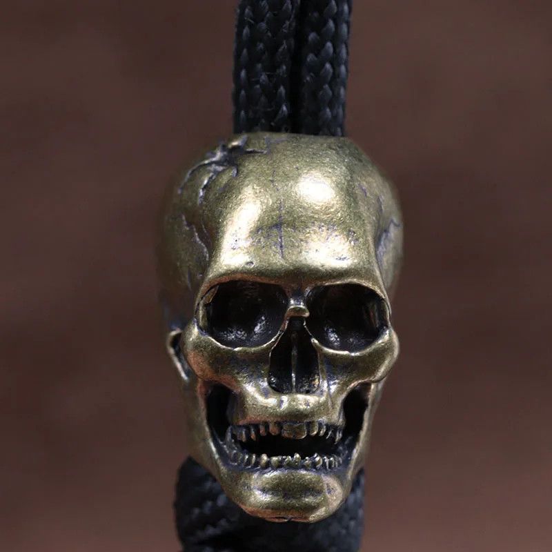 Handmade 3Pcs Broken Skull Knife Beads Paracord Bead Zipper Umbrella Size ONE SIZE - 3 Thumbnail