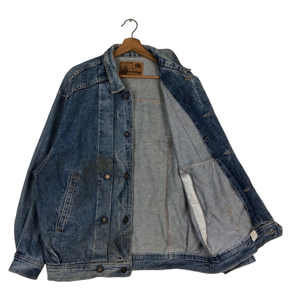 Japanese Brand 🔥Vintage Trucker Denim Biker Jacket Inspire Toyo Enterprise Size US M / EU 48-50 / 2 - 11 Thumbnail